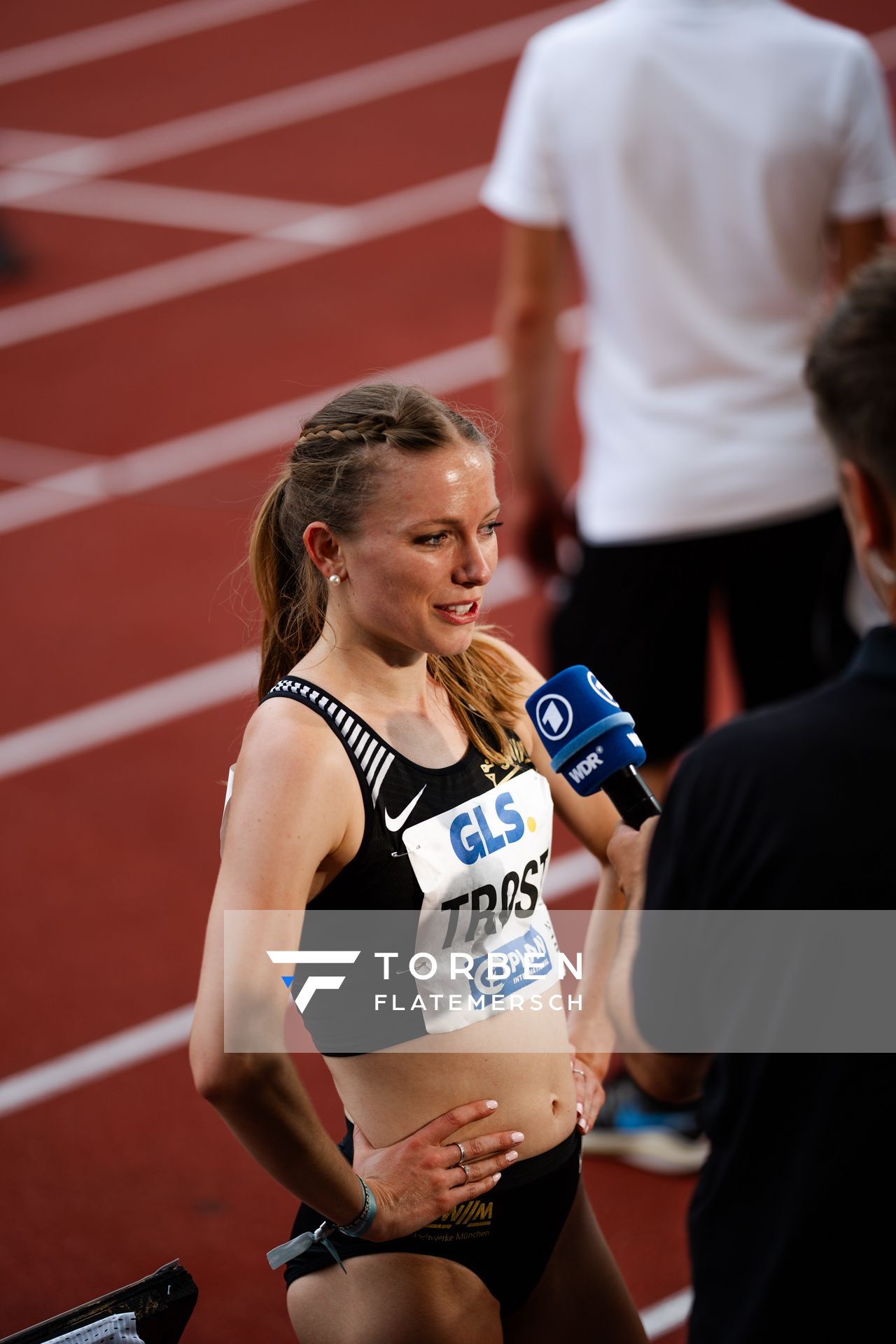 Katharina Trost (LG Stadtwerke Muenchen) während der 113. Deutschen Leichtathletik-Meisterschaften am 09.07.2023 im Auestadion in Kassel