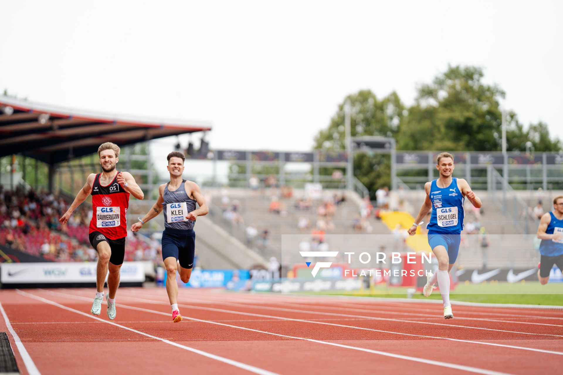 Fabian Dammermann (LG Osnabrueck), Noah Niklas Klei (LG Buende-Loehne) während der 113. Deutschen Leichtathletik-Meisterschaften am 09.07.2023 im Auestadion in Kassel