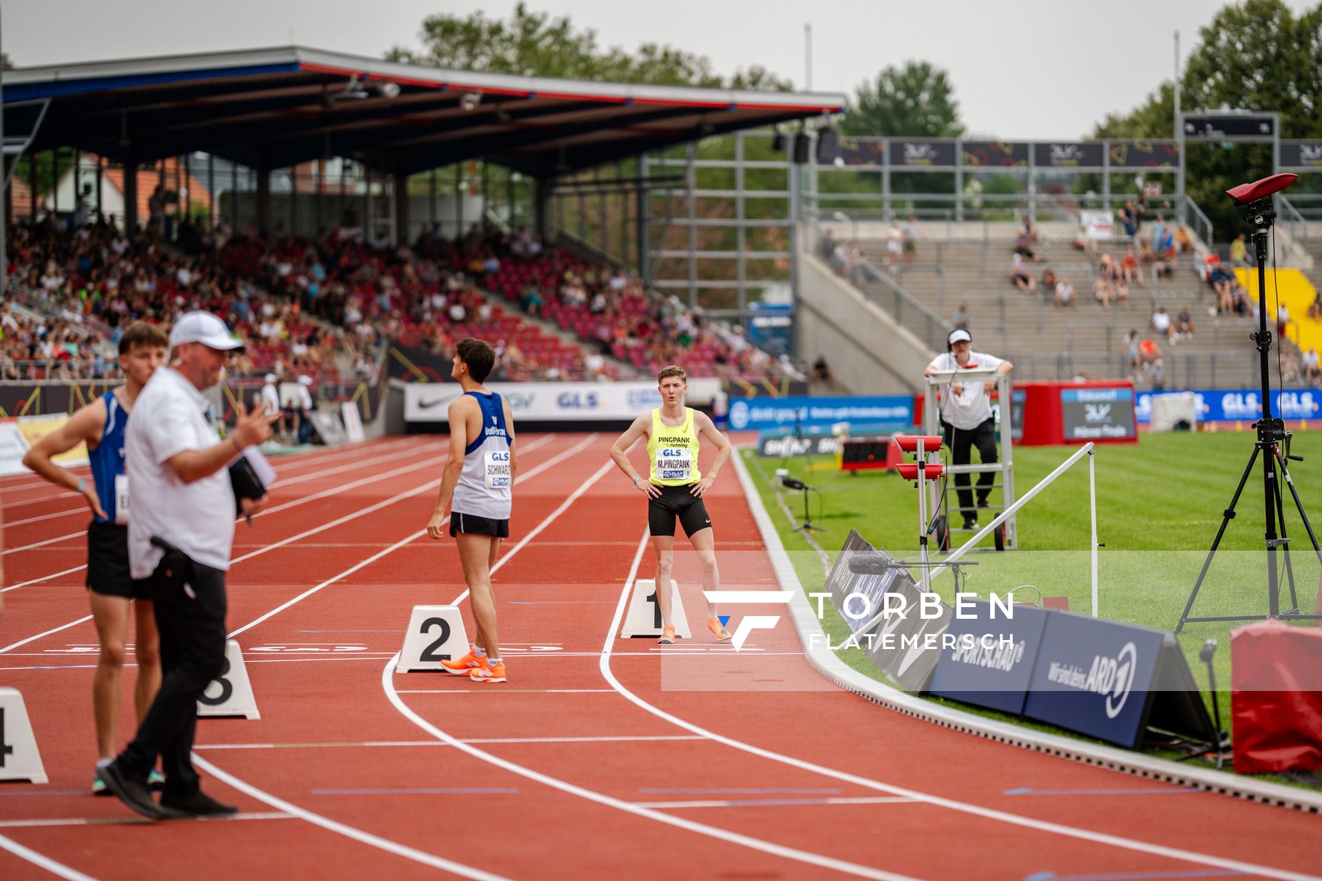Maximilian Pingpank (Hannover Athletics) während der 113. Deutschen Leichtathletik-Meisterschaften am 09.07.2023 im Auestadion in Kassel