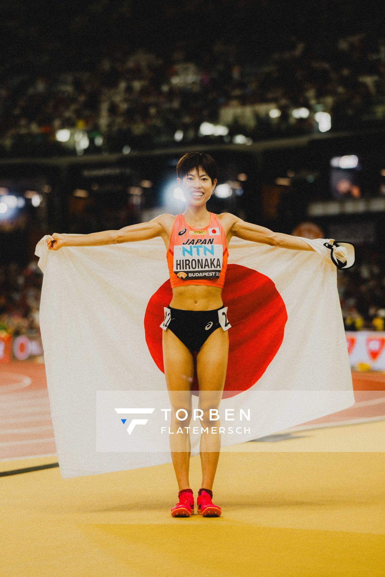 Ririka Hironaka (JPN/Japan) during day 1 of the World Athletics Championships Budapest 23 at the National Athletics Centre in Budapest, Hungary on August 19, 2023.