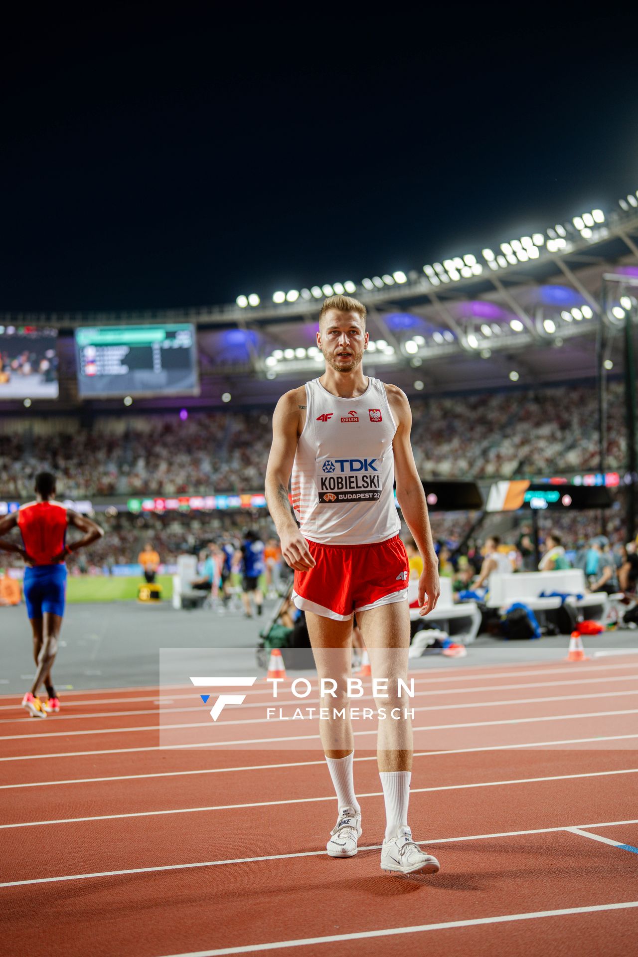 Norbert Kobielski (POL/Poland) during the High Jump on Day 4 of the World Athletics Championships Budapest 23 at the National Athletics Centre in Budapest, Hungary on August 22, 2023.