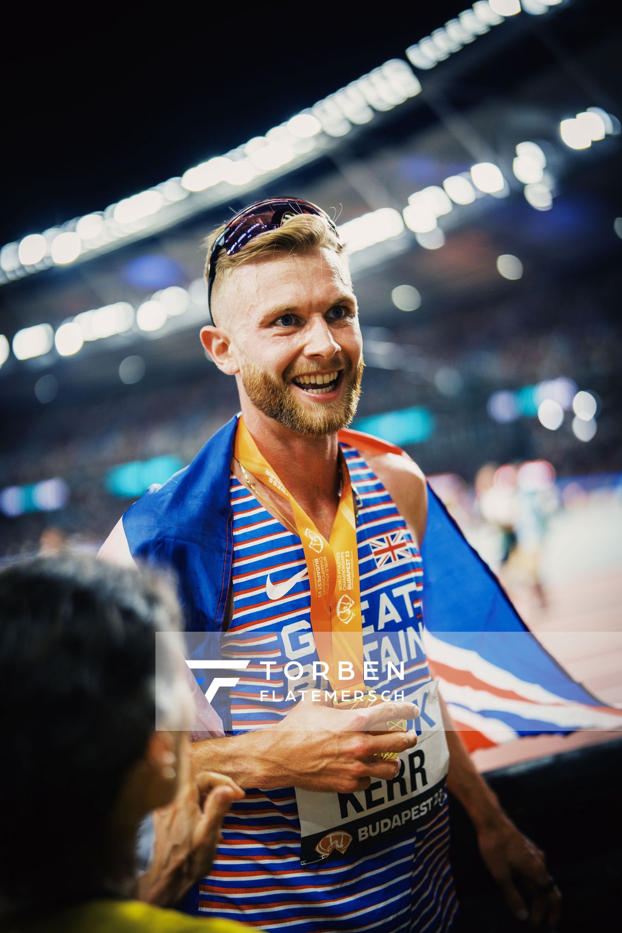 Josh Kerr (GBR/Great Britain & N.I.) during the 1500 Metres Final on Day 5 of the World Athletics Championships Budapest 23 at the National Athletics Centre in Budapest, Hungary on August 23, 2023.