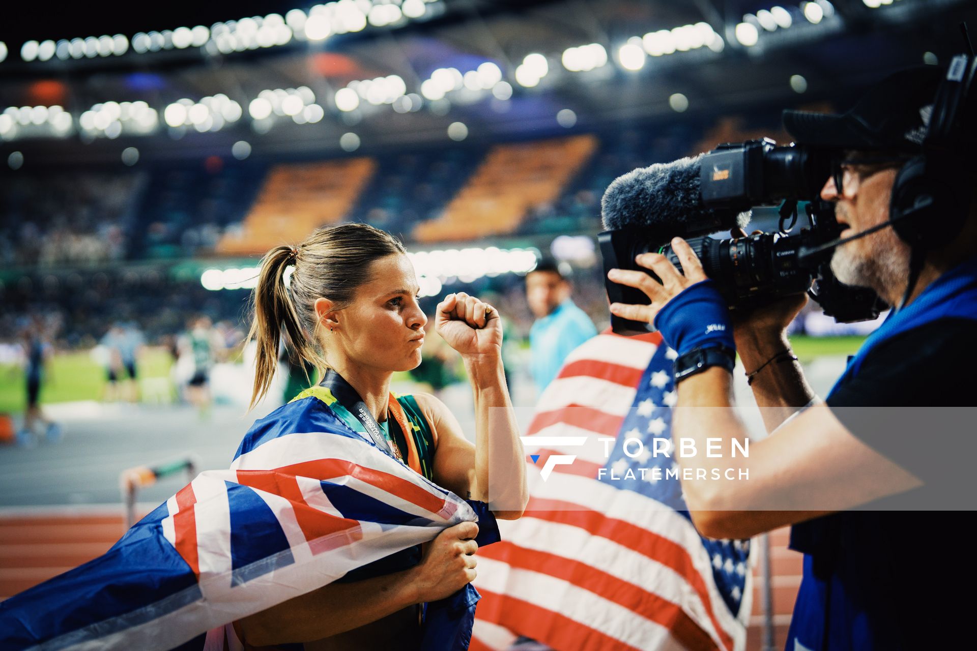 Nina Kennedy (AUS/Australia) on Day 5 of the World Athletics Championships Budapest 23 at the National Athletics Centre in Budapest, Hungary on August 23, 2023.