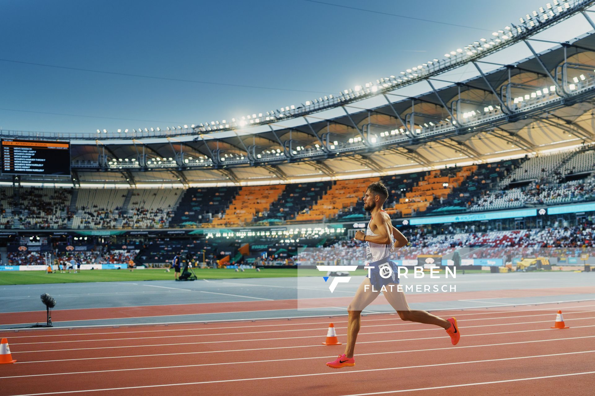 Jimmy Gressier (FRA/France) during the 5000 Metres on Day 6 of the World Athletics Championships Budapest 23 at the National Athletics Centre in Budapest, Hungary on August 24, 2023.