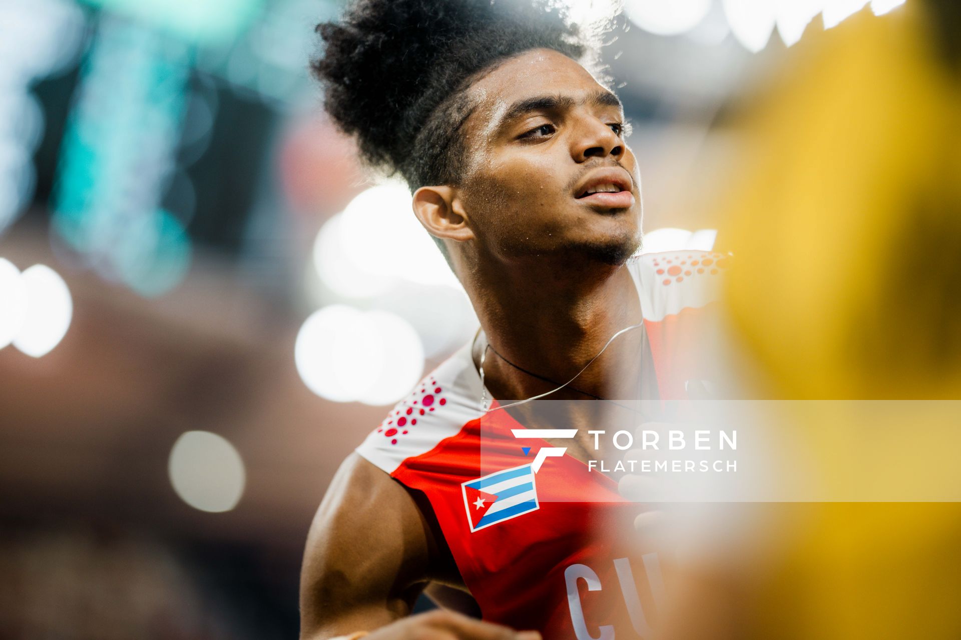 Alejandro Antonio Parada (Cuba/CUB) on Day 6 of the World Athletics Championships Budapest 23 at the National Athletics Centre in Budapest, Hungary on August 24, 2023.