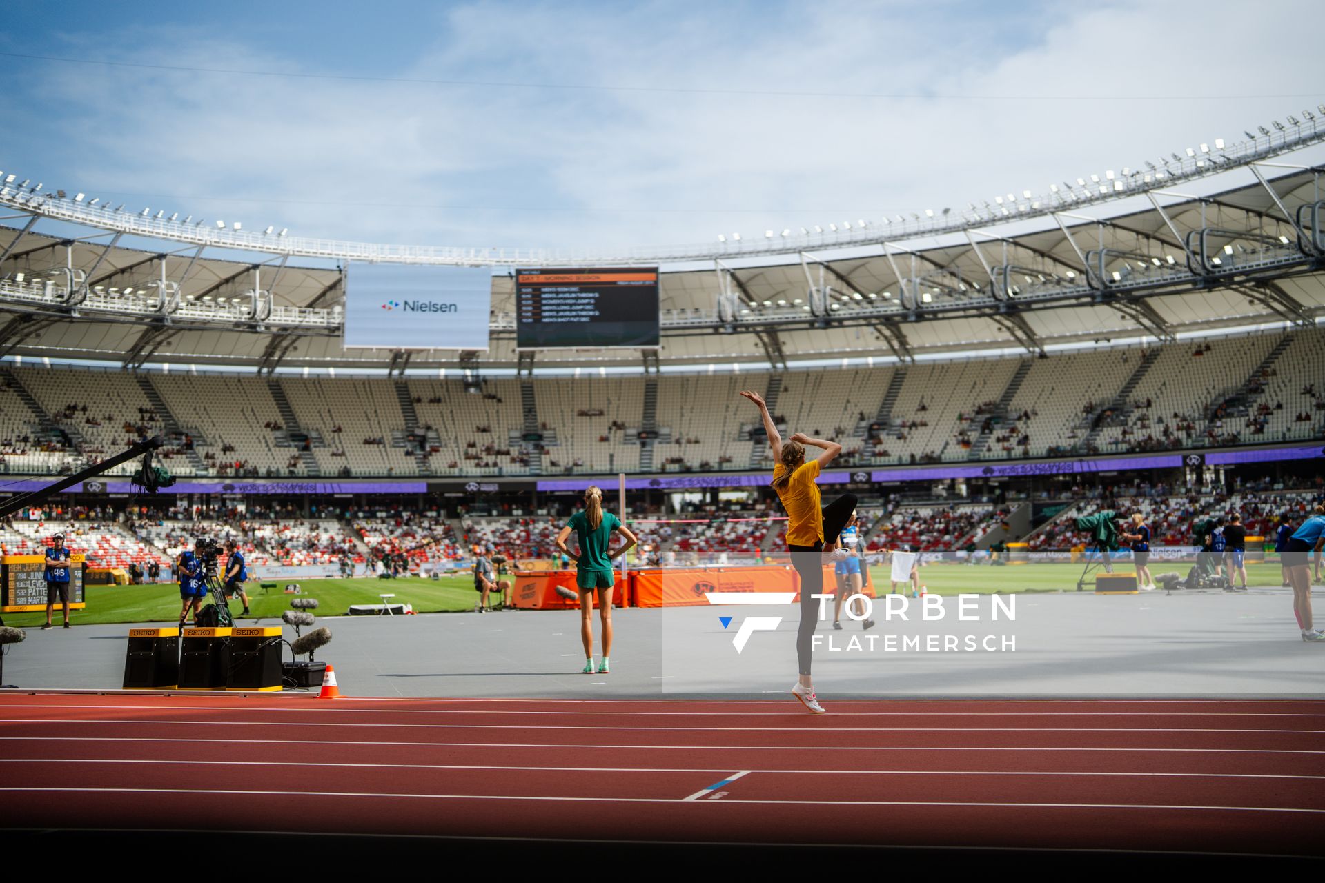 Johanna Göring (GER/Germany) during the High Jump on Day 6 of the World Athletics Championships Budapest 23 at the National Athletics Centre in Budapest, Hungary on August 24, 2023.