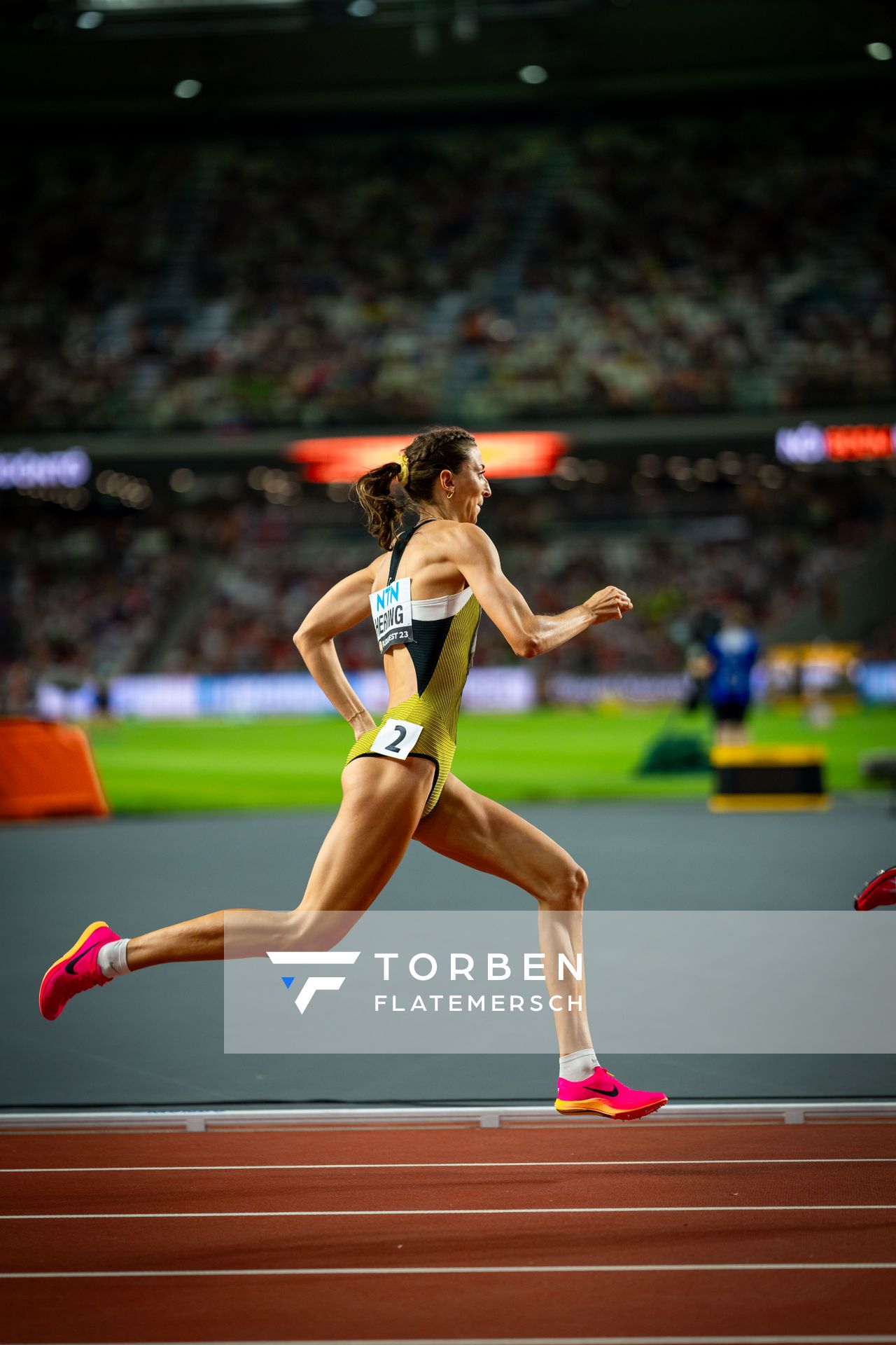 Christina Hering (GER/Germany) on Day 7 of the World Athletics Championships Budapest 23 at the National Athletics Centre in Budapest, Hungary on August 25, 2023.