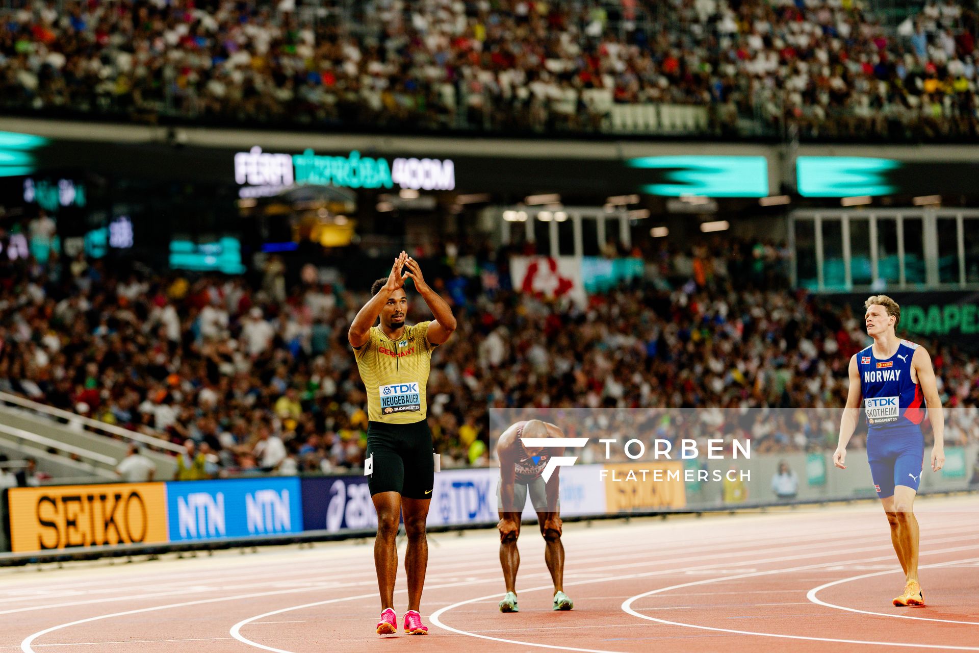 Leo Neugebauer (GER/Germany) on Day 7 of the World Athletics Championships Budapest 23 at the National Athletics Centre in Budapest, Hungary on August 25, 2023.