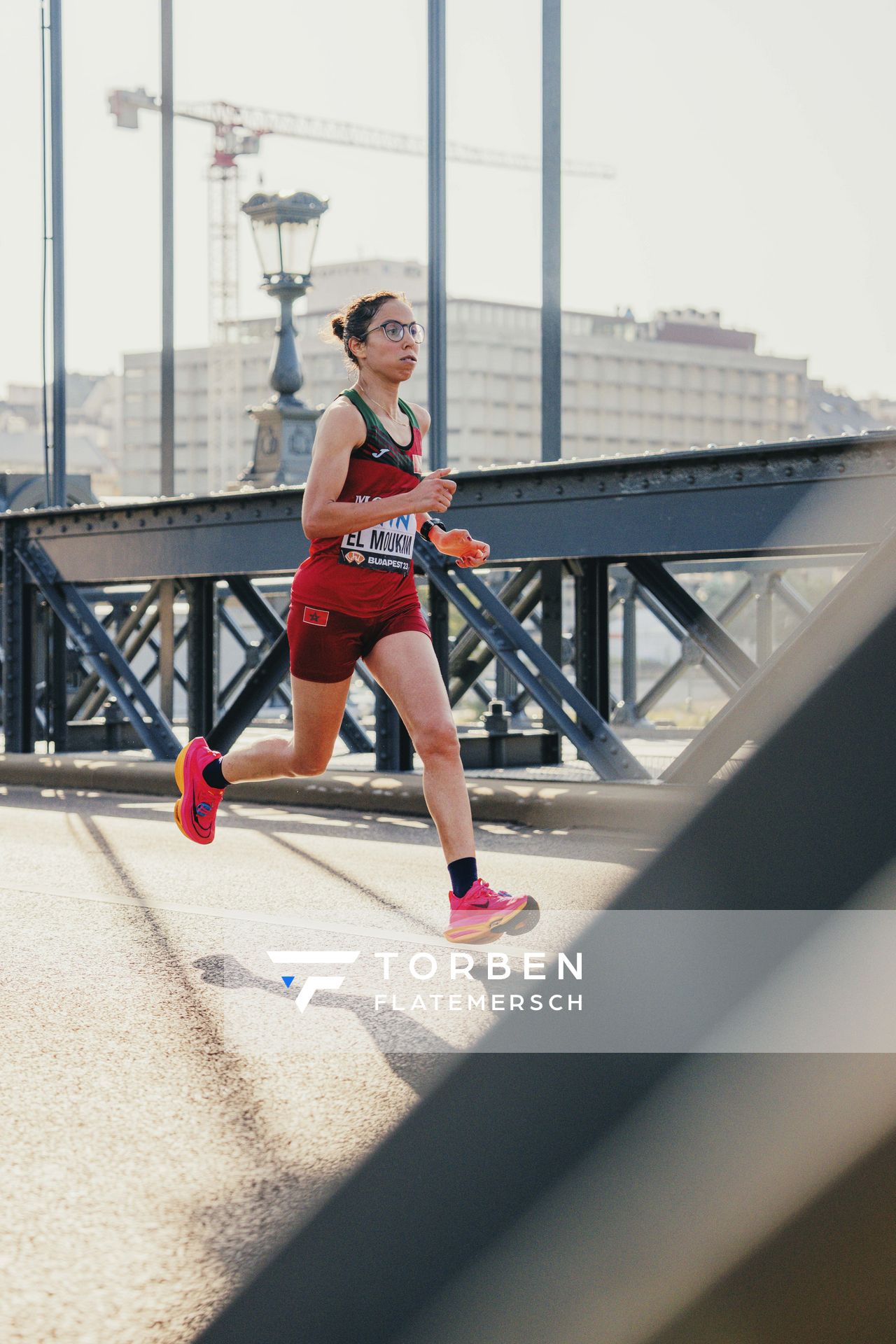 Rkia El moukim (MAR/Morocco) during the Marathon on Day 8 of the World Athletics Championships Budapest 23 at the National Athletics Centre in Budapest, Hungary on August 26, 2023.