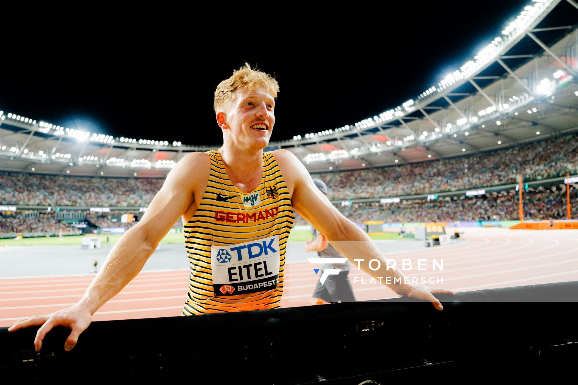 Manuel Eitel (GER/Germany) during the Decathlon 1500m on Day 8 of the World Athletics Championships Budapest 23 at the National Athletics Centre in Budapest, Hungary on August 26, 2023.