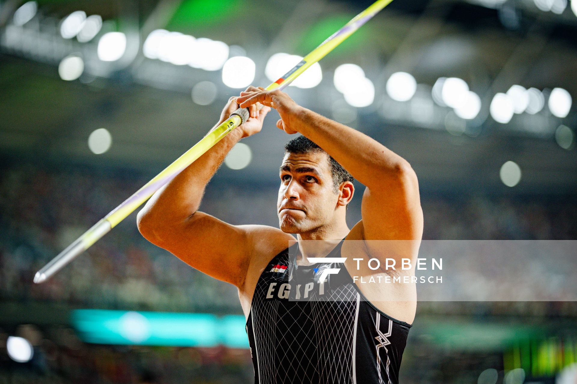 Ihab Abdelrahman (EGY/Egypt) during the Javelin Throw Final on Day 9 of the World Athletics Championships Budapest 23 at the National Athletics Centre in Budapest, Hungary on August 27, 2023.