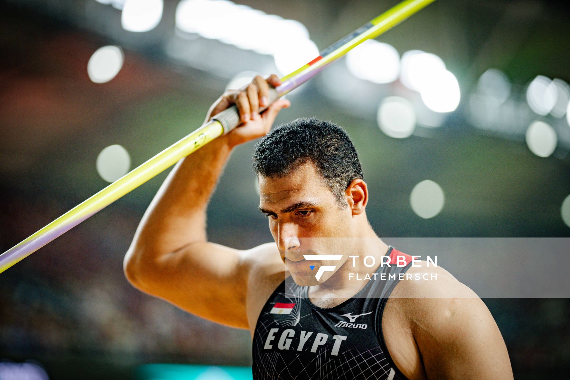 Ihab Abdelrahman (EGY/Egypt) during the Javelin Throw Final on Day 9 of the World Athletics Championships Budapest 23 at the National Athletics Centre in Budapest, Hungary on August 27, 2023.