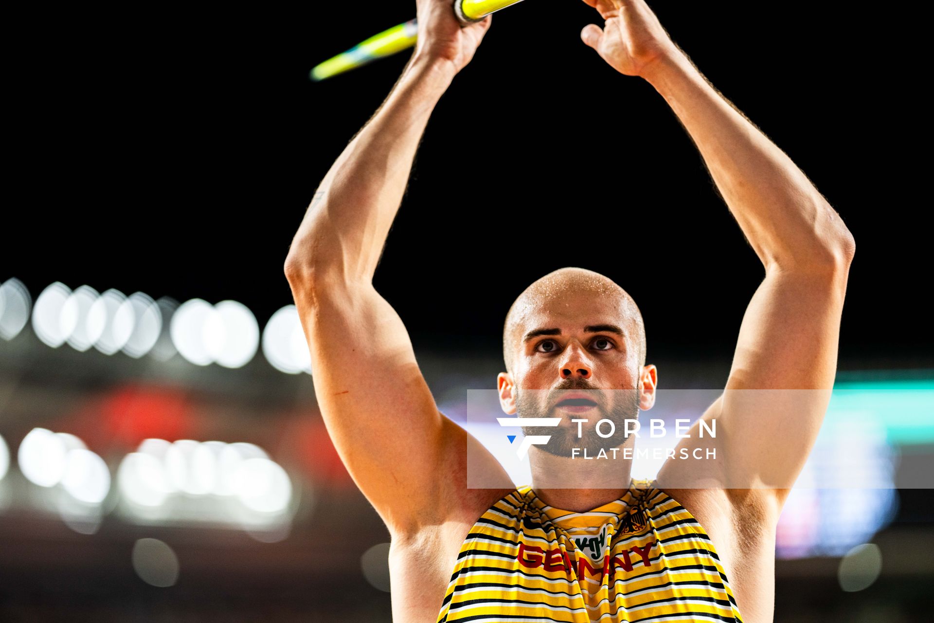 Julian Weber (GER/Germany) during the Javelin Throw Final on Day 9 of the World Athletics Championships Budapest 23 at the National Athletics Centre in Budapest, Hungary on August 27, 2023.