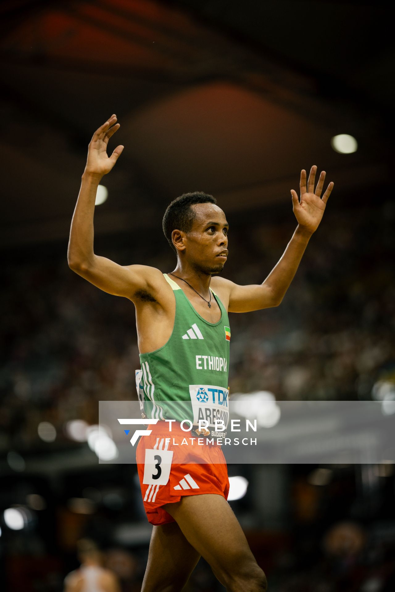 Berihu Aregawi (ETH/Ethiopia) during the 5000 Metres on Day 9 of the World Athletics Championships Budapest 23 at the National Athletics Centre in Budapest, Hungary on August 27, 2023.
