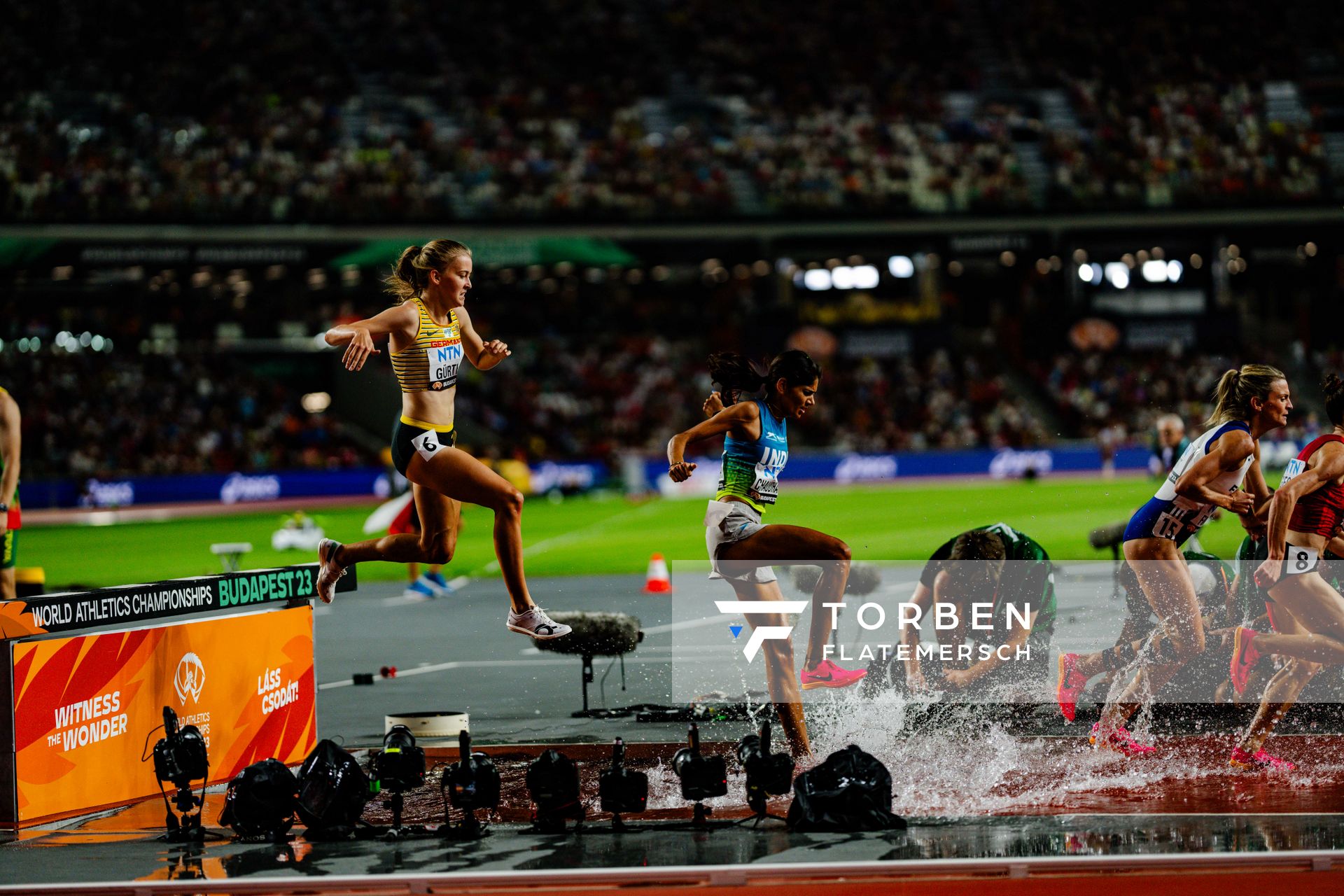 Olivia Gürth (GER/Germany) during the 3000 Metres Steeplechase Final on Day 9 of the World Athletics Championships Budapest 23 at the National Athletics Centre in Budapest, Hungary on August 27, 2023.