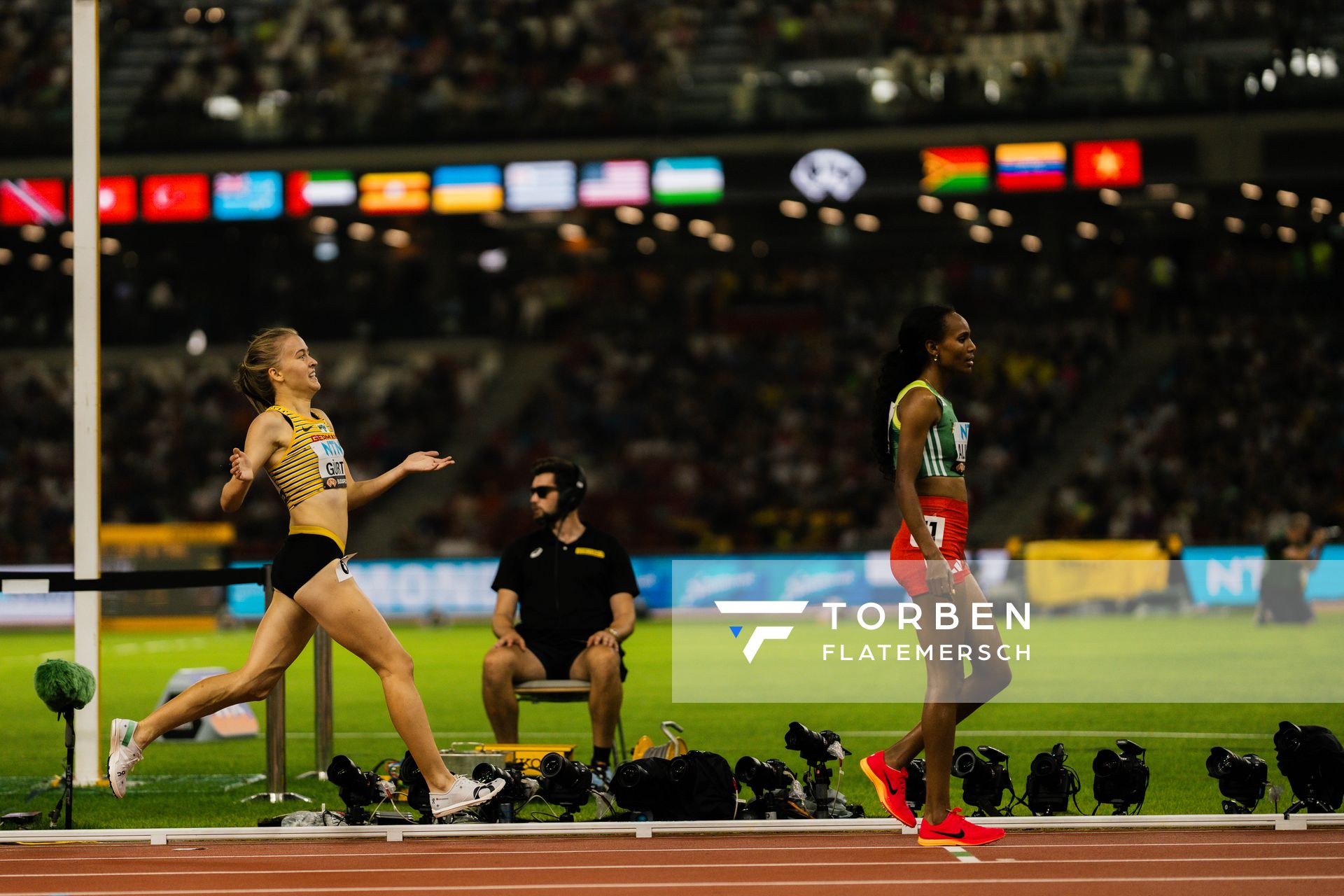 Olivia Gürth (GER/Germany) during the 3000 Metres Steeplechase on Day 9 of the World Athletics Championships Budapest 23 at the National Athletics Centre in Budapest, Hungary on August 27, 2023.