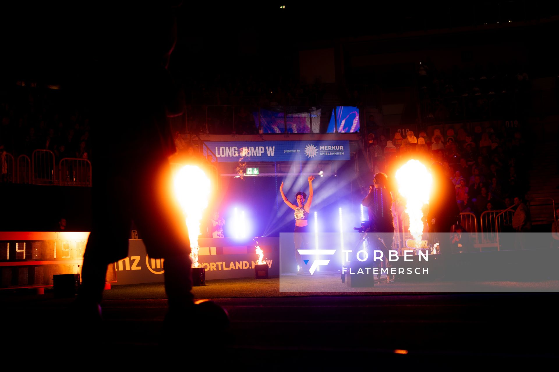 Malaika Mihambo (GER/LG Kurpfalz) beim 4. ISTAF INDOOR Düsseldorf am 04.02.2024 im PSD Bank Dome in Düsseldorf