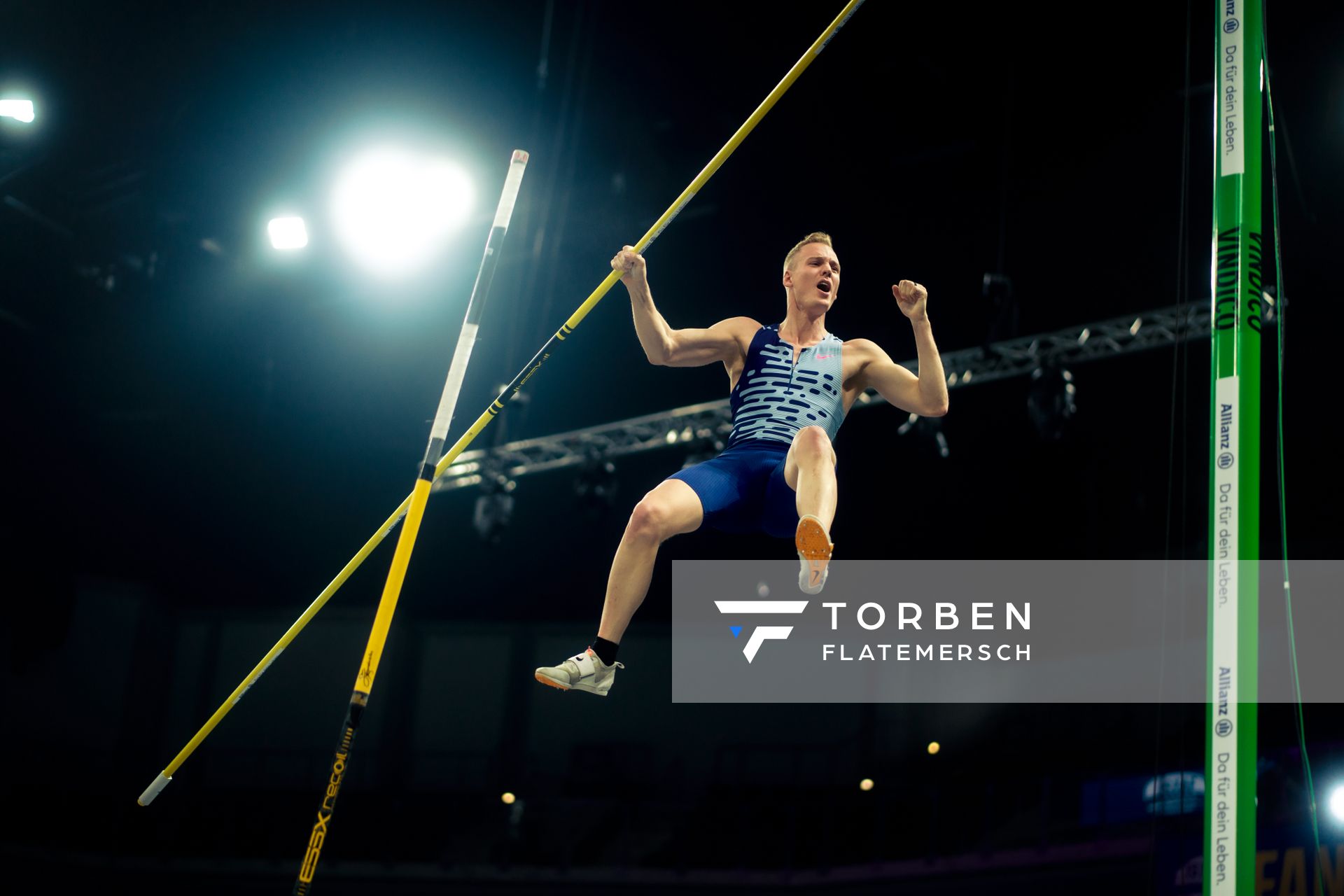 Sam Kendricks (USA) beim 4. ISTAF INDOOR Düsseldorf am 04.02.2024 im PSD Bank Dome in Düsseldorf