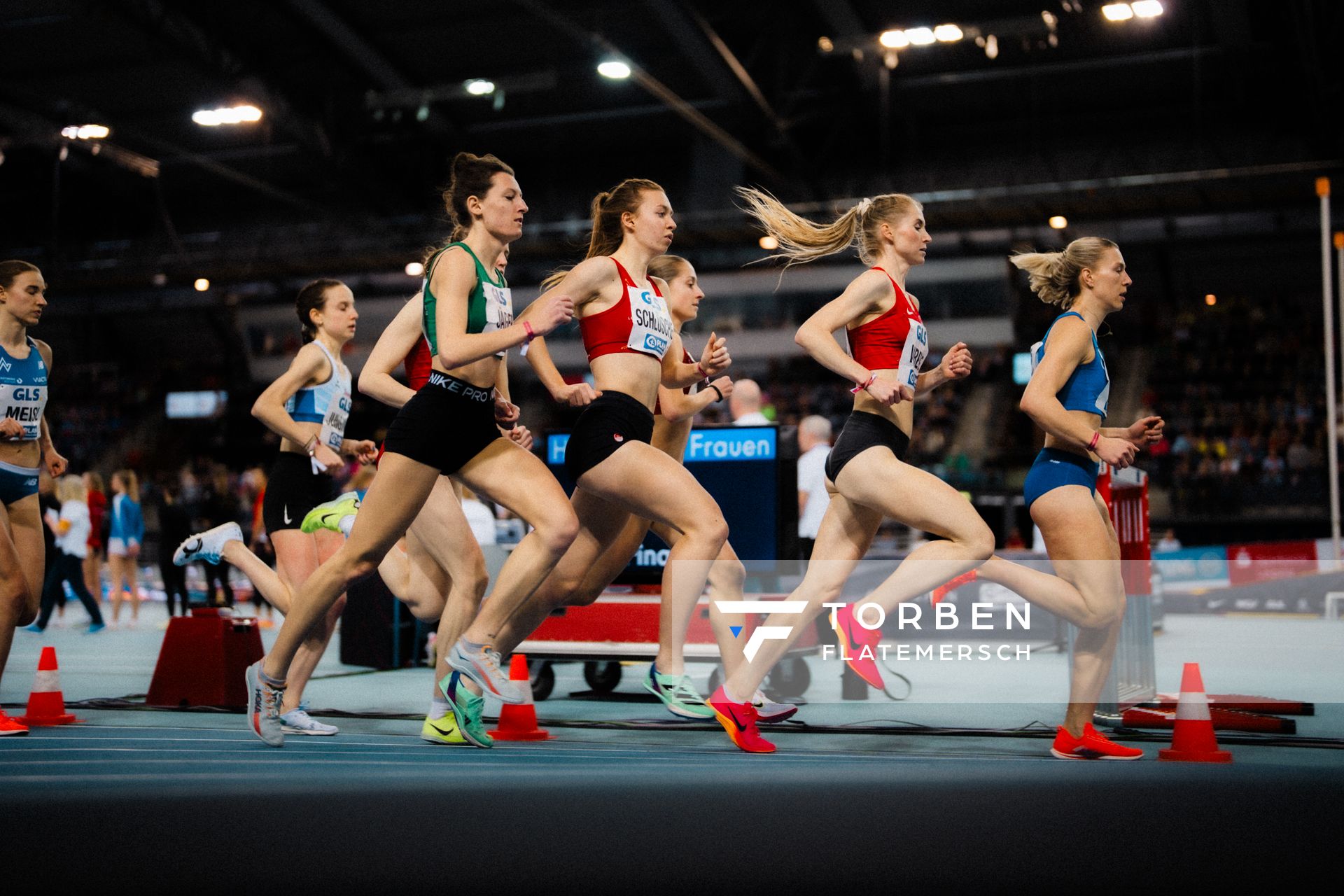 Jana Schlüsche (VfL Eintracht Hannover) am 17.02.2024 während den 71. Deutschen Leichtathletik-Hallenmeisterschaften in der QUARTERBACK Immobilien ARENA in Leipzig