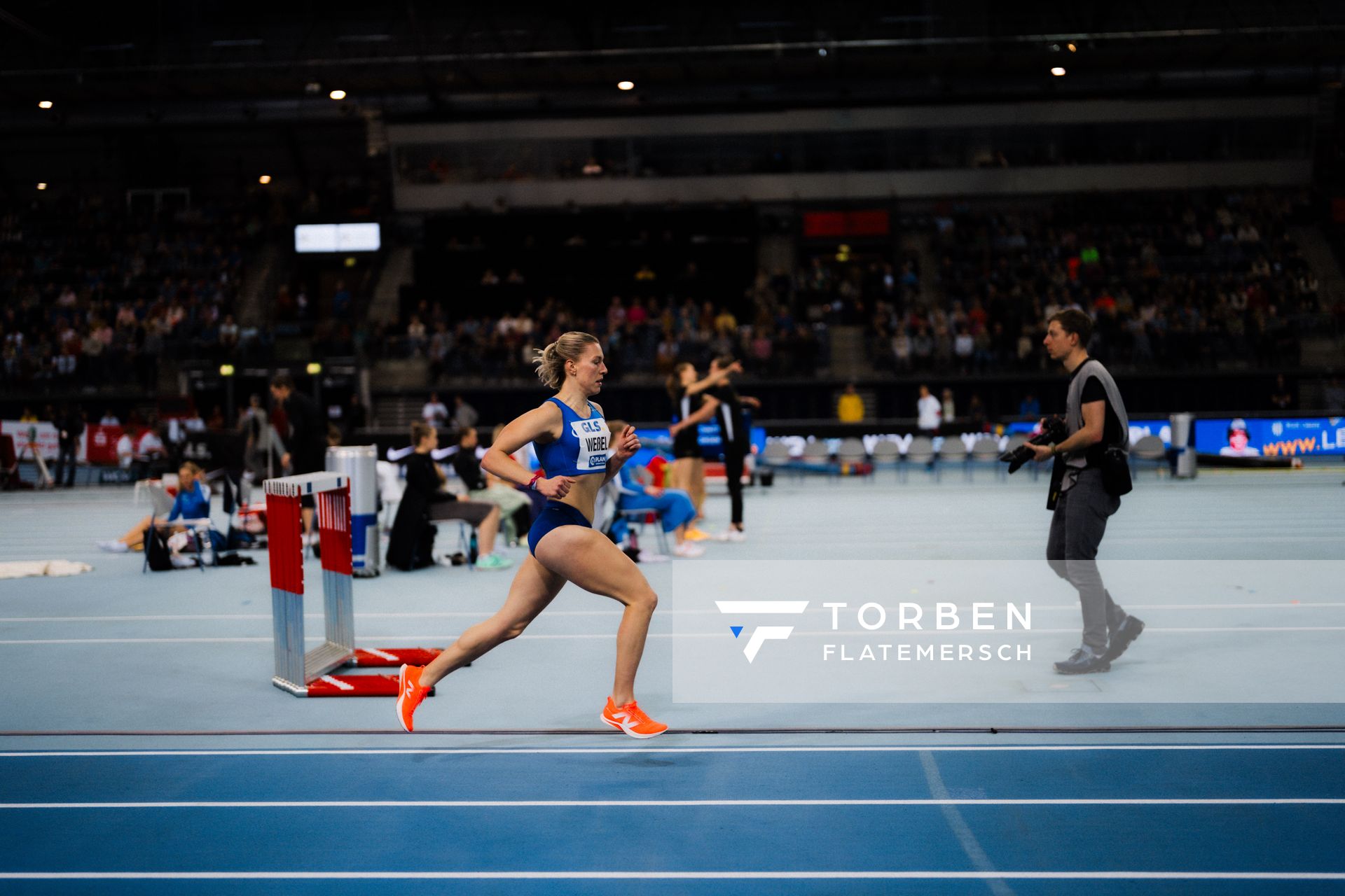 Nele Weßel (TV Waldstraße Wiesbaden) am 17.02.2024 während den 71. Deutschen Leichtathletik-Hallenmeisterschaften in der QUARTERBACK Immobilien ARENA in Leipzig