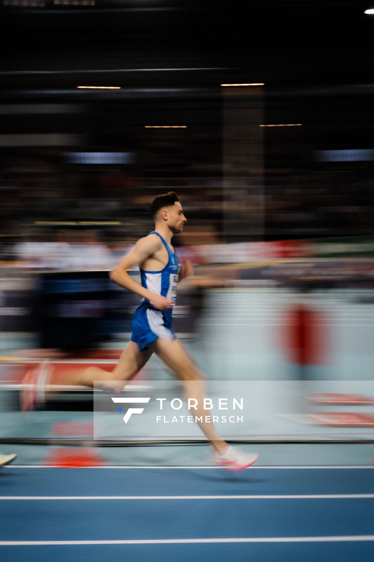 Marius Probst (TV Wattenscheid 01) am 17.02.2024 während den 71. Deutschen Leichtathletik-Hallenmeisterschaften in der QUARTERBACK Immobilien ARENA in Leipzig