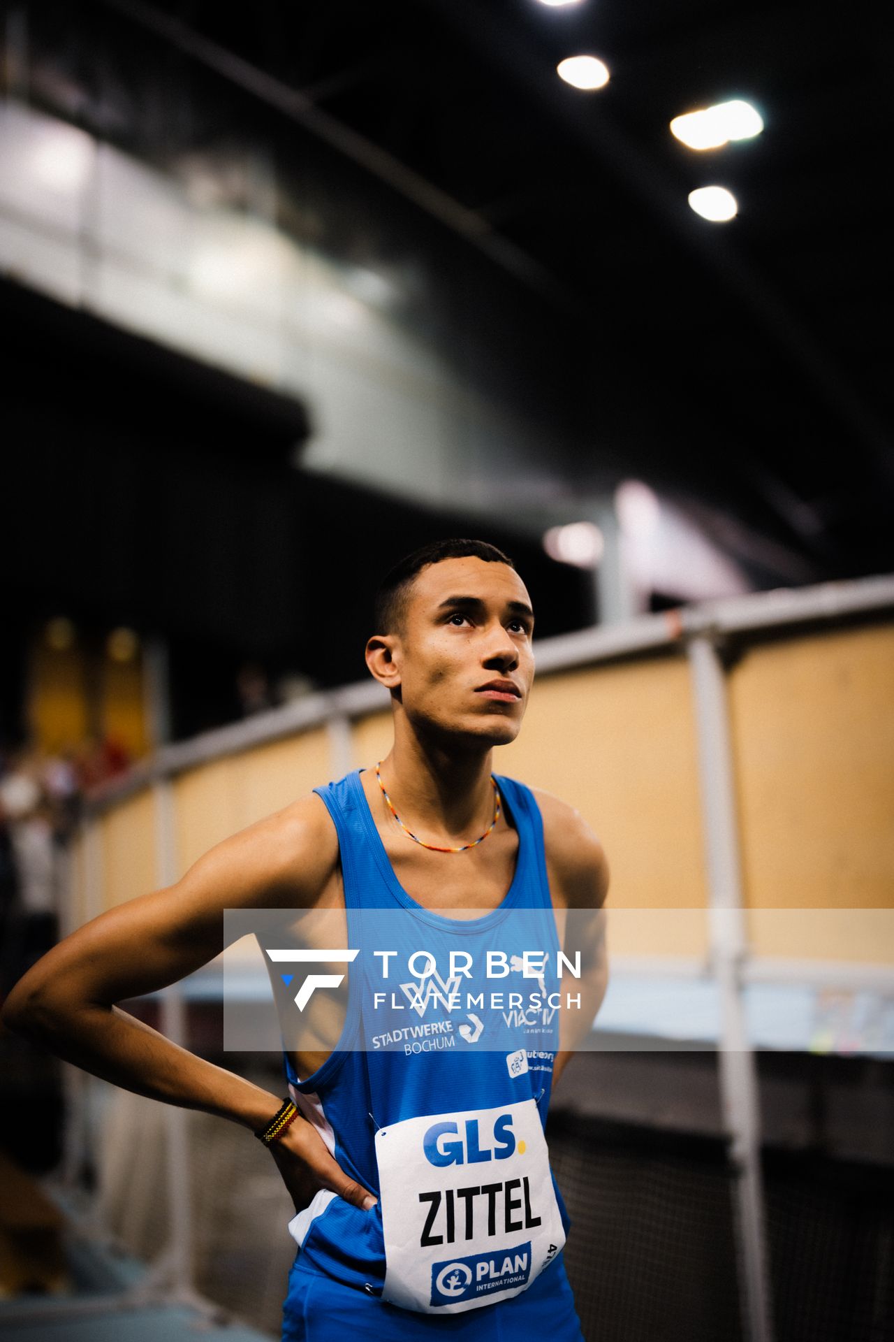 Florian Zittel (TV Wattenscheid 01) am 17.02.2024 während den 71. Deutschen Leichtathletik-Hallenmeisterschaften in der QUARTERBACK Immobilien ARENA in Leipzig