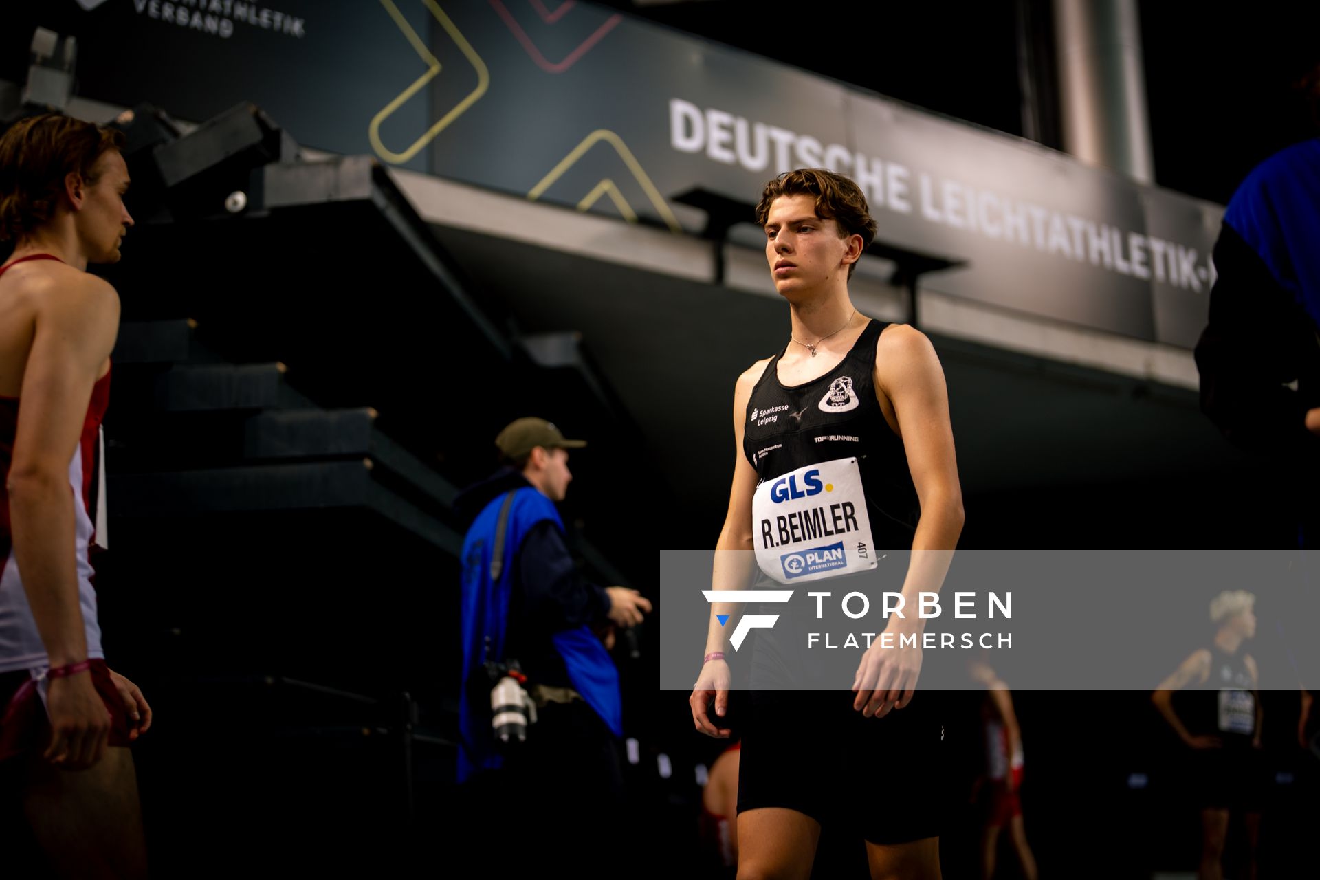 Rodion Beimler (SC DHfK Leipzig e.V.) am 17.02.2024 während den 71. Deutschen Leichtathletik-Hallenmeisterschaften in der QUARTERBACK Immobilien ARENA in Leipzig