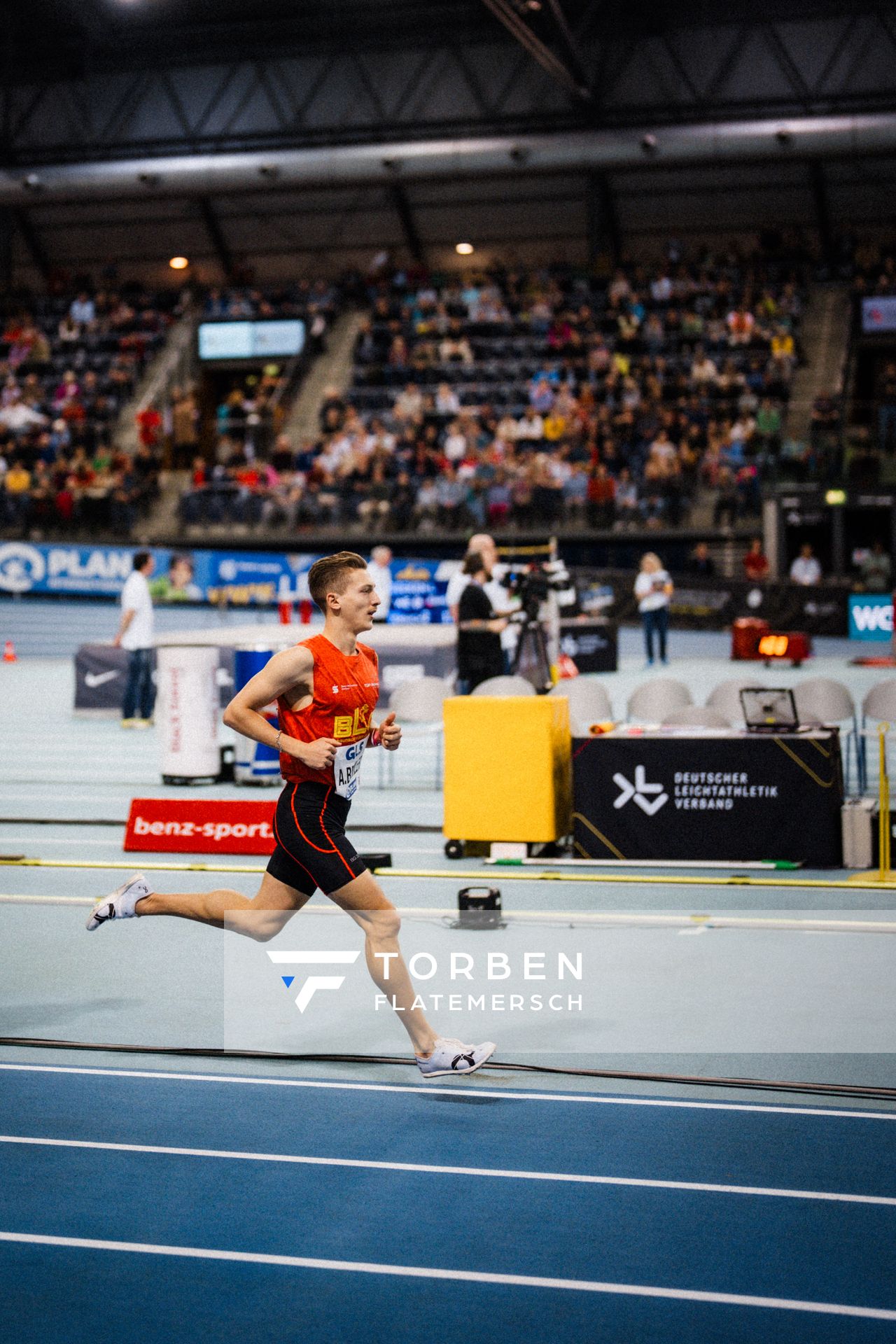 Artur Beimler (Braunschweiger Laufclub) am 17.02.2024 während den 71. Deutschen Leichtathletik-Hallenmeisterschaften in der QUARTERBACK Immobilien ARENA in Leipzig