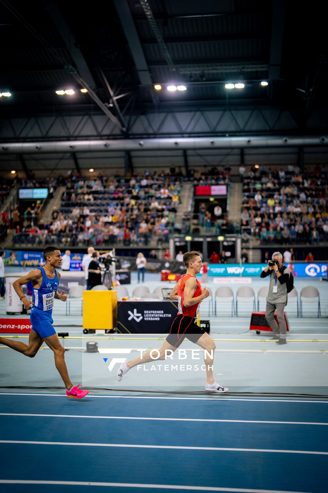 Artur Beimler (Braunschweiger Laufclub) am 17.02.2024 während den 71. Deutschen Leichtathletik-Hallenmeisterschaften in der QUARTERBACK Immobilien ARENA in Leipzig