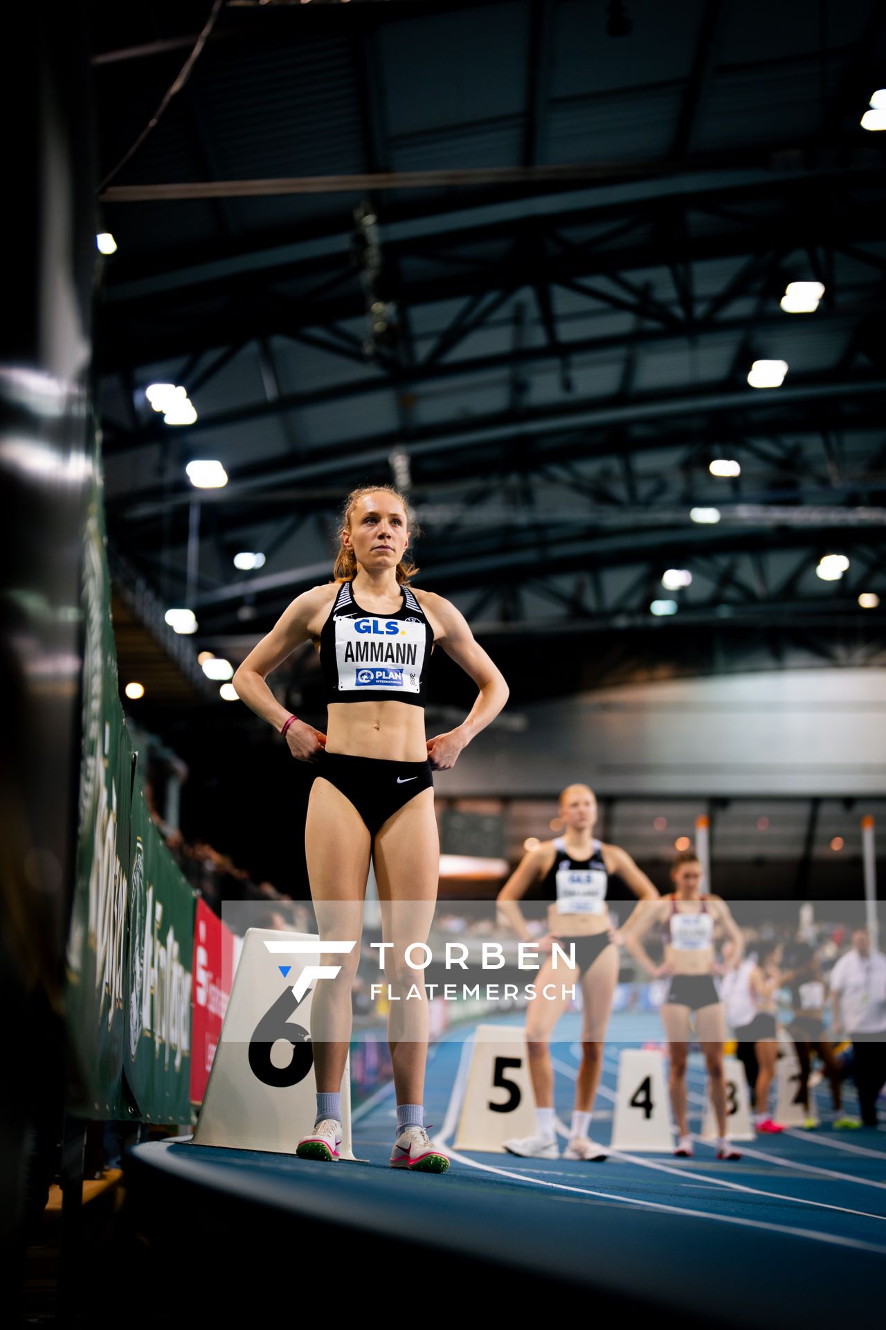 Alina Ammann (TuS Esingen) am 17.02.2024 während den 71. Deutschen Leichtathletik-Hallenmeisterschaften in der QUARTERBACK Immobilien ARENA in Leipzig