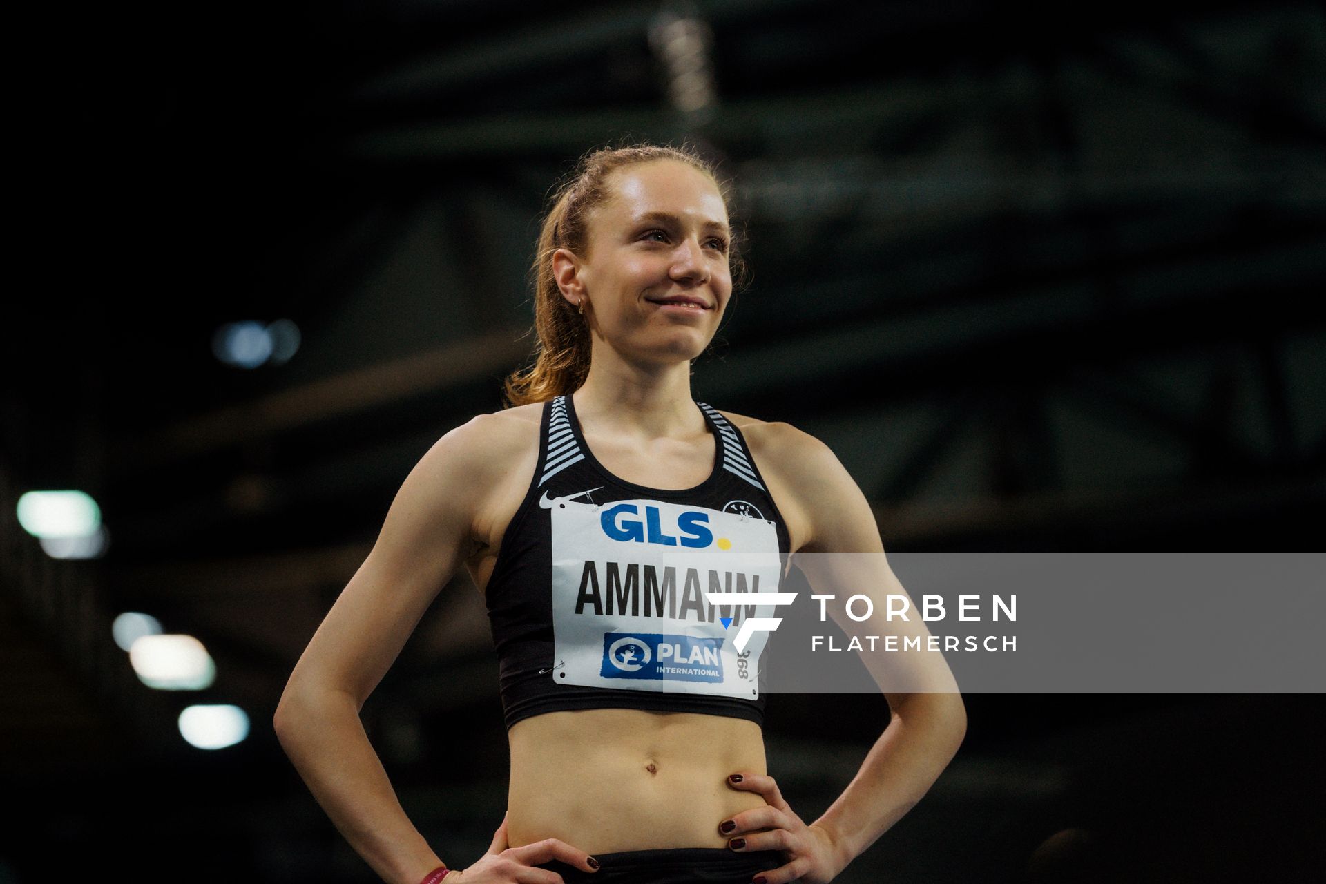 Alina Ammann (TuS Esingen) im 800m Vorlauf am 17.02.2024 während den 71. Deutschen Leichtathletik-Hallenmeisterschaften in der QUARTERBACK Immobilien ARENA in Leipzig