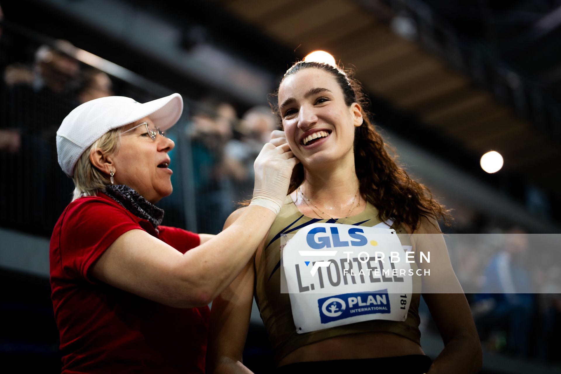 Lara Tortell (Athletics Team Karben) am 17.02.2024 während den 71. Deutschen Leichtathletik-Hallenmeisterschaften in der QUARTERBACK Immobilien ARENA in Leipzig