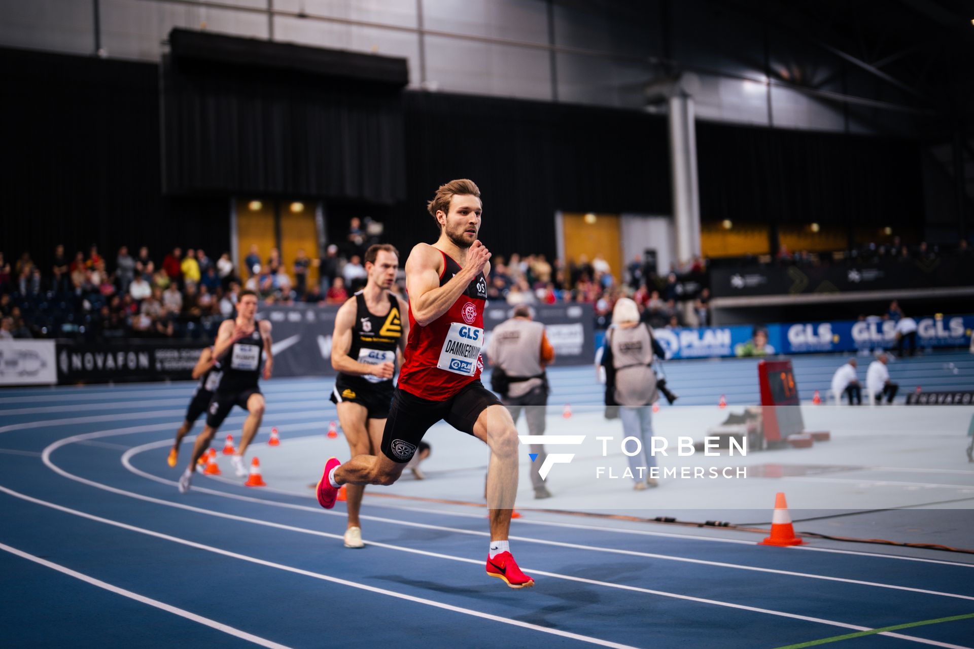 Fabian Dammermann (LG Osnabrück) am 17.02.2024 während den 71. Deutschen Leichtathletik-Hallenmeisterschaften in der QUARTERBACK Immobilien ARENA in Leipzig