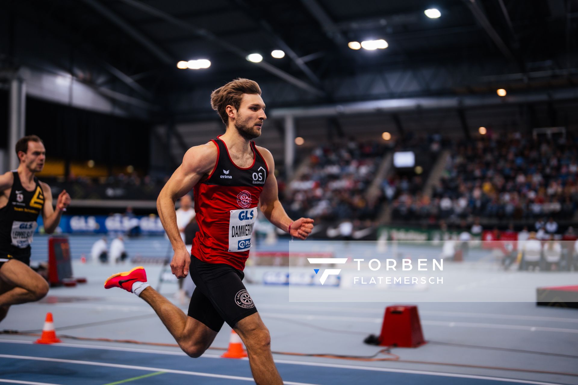 Fabian Dammermann (LG Osnabrück) am 17.02.2024 während den 71. Deutschen Leichtathletik-Hallenmeisterschaften in der QUARTERBACK Immobilien ARENA in Leipzig