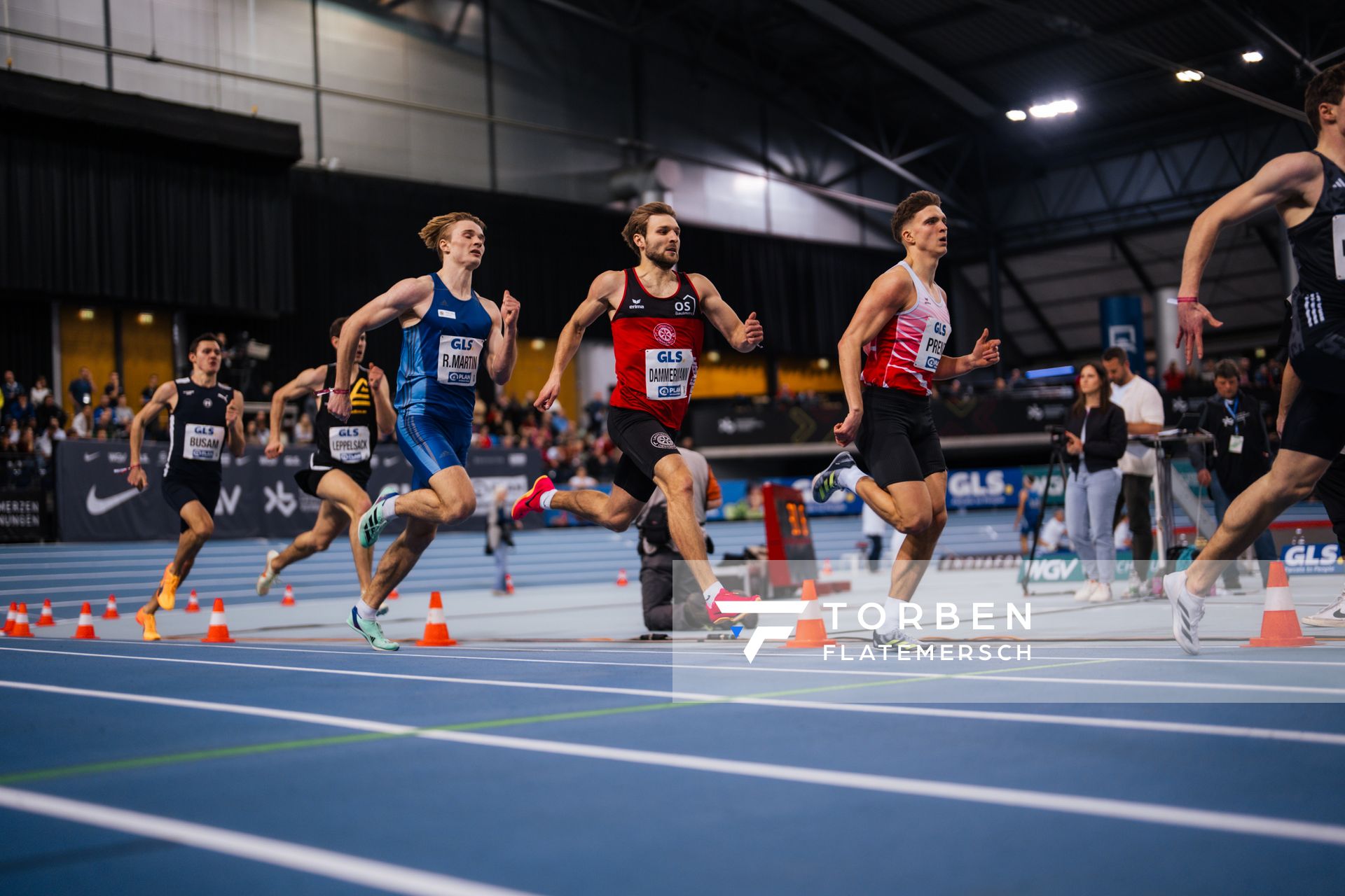 Fabian Dammermann (LG Osnabrück) am 17.02.2024 während den 71. Deutschen Leichtathletik-Hallenmeisterschaften in der QUARTERBACK Immobilien ARENA in Leipzig