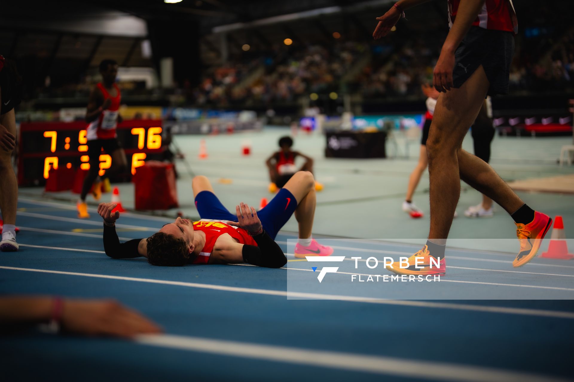 Felix Ebel (Braunschweiger Laufclub) am 17.02.2024 während den 71. Deutschen Leichtathletik-Hallenmeisterschaften in der QUARTERBACK Immobilien ARENA in Leipzig