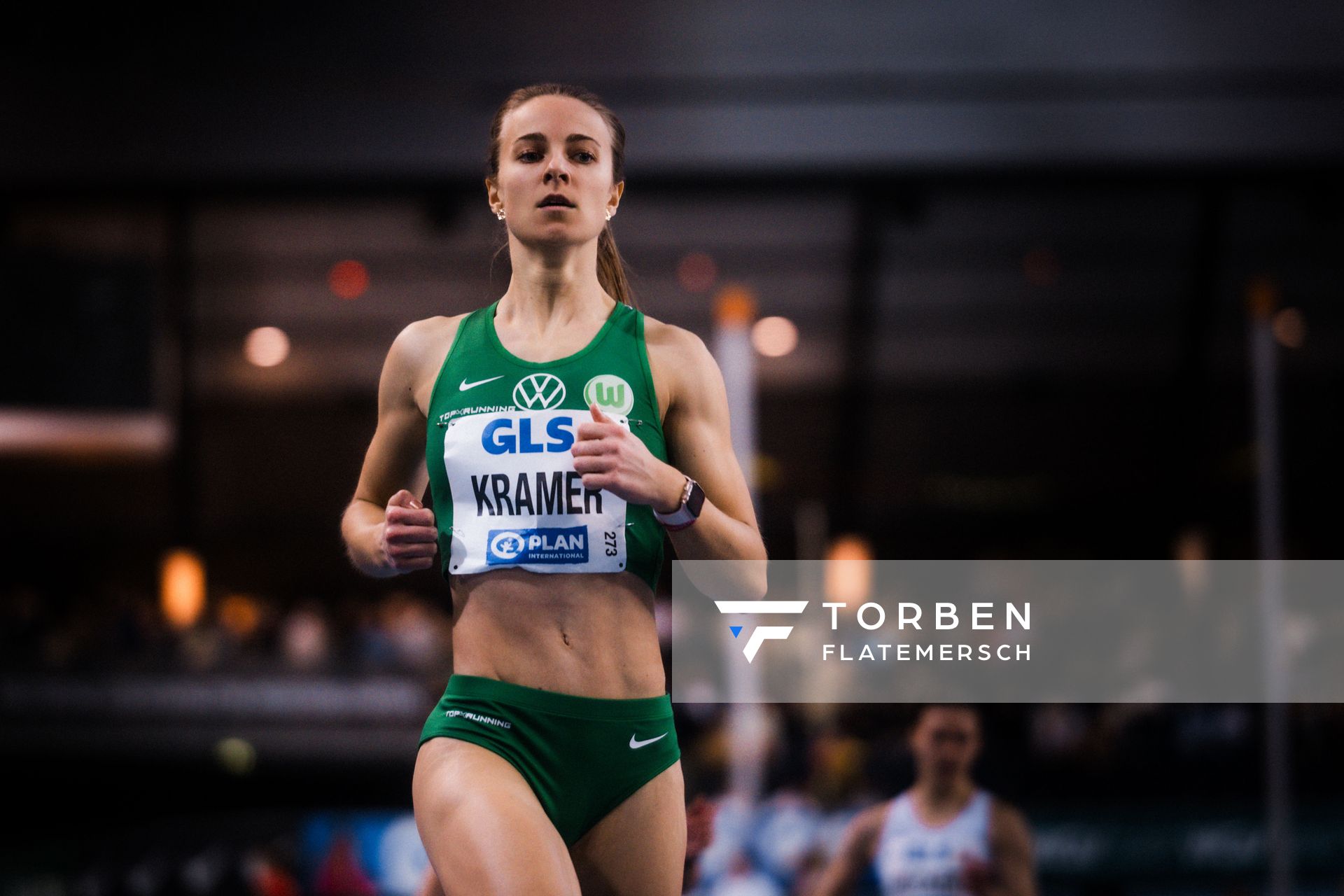 Pernilla Kramer (VfL Wolfsburg) am 18.02.2024 während den 71. Deutschen Leichtathletik-Hallenmeisterschaften in der QUARTERBACK Immobilien ARENA in Leipzig