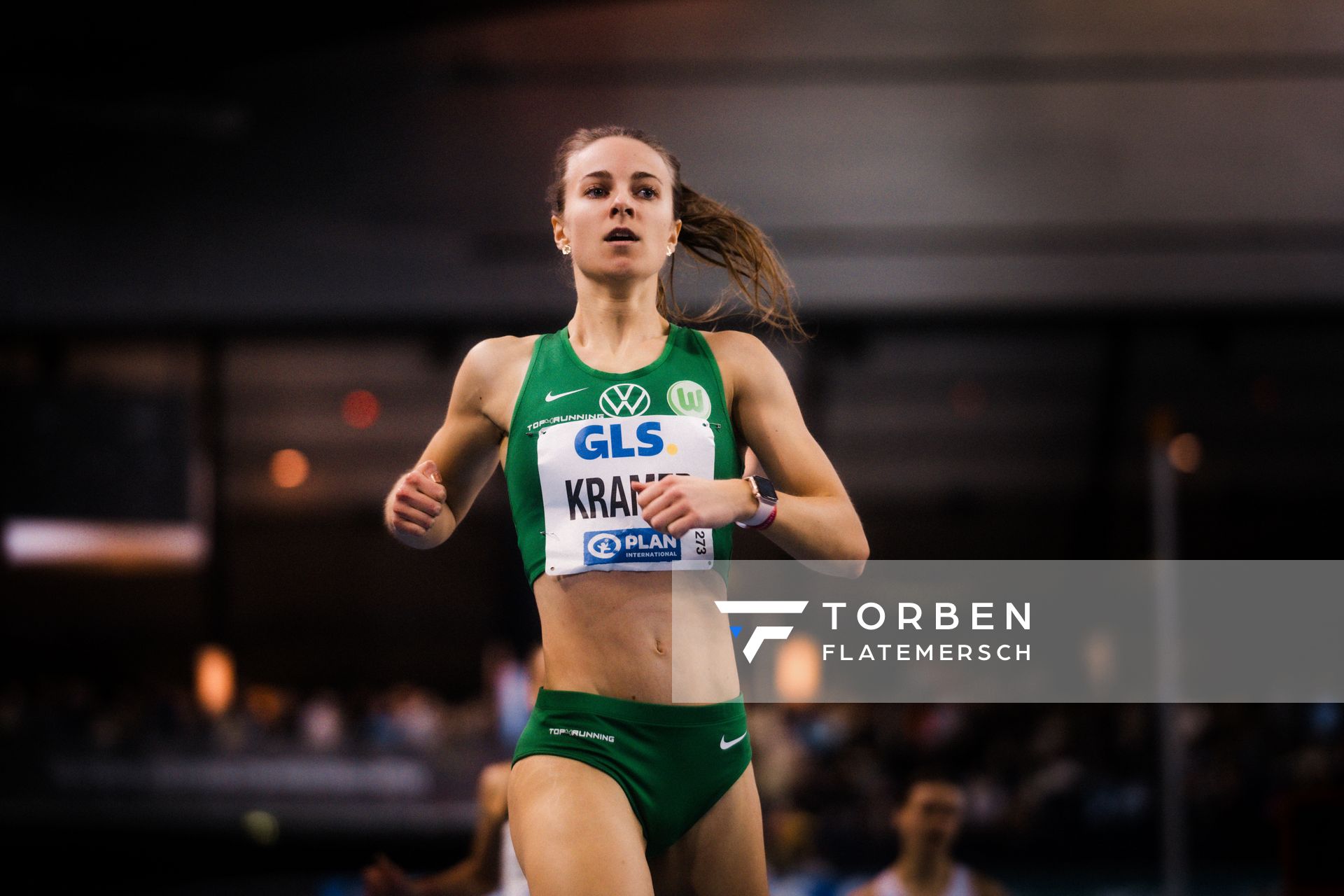 Pernilla Kramer (VfL Wolfsburg) am 18.02.2024 während den 71. Deutschen Leichtathletik-Hallenmeisterschaften in der QUARTERBACK Immobilien ARENA in Leipzig