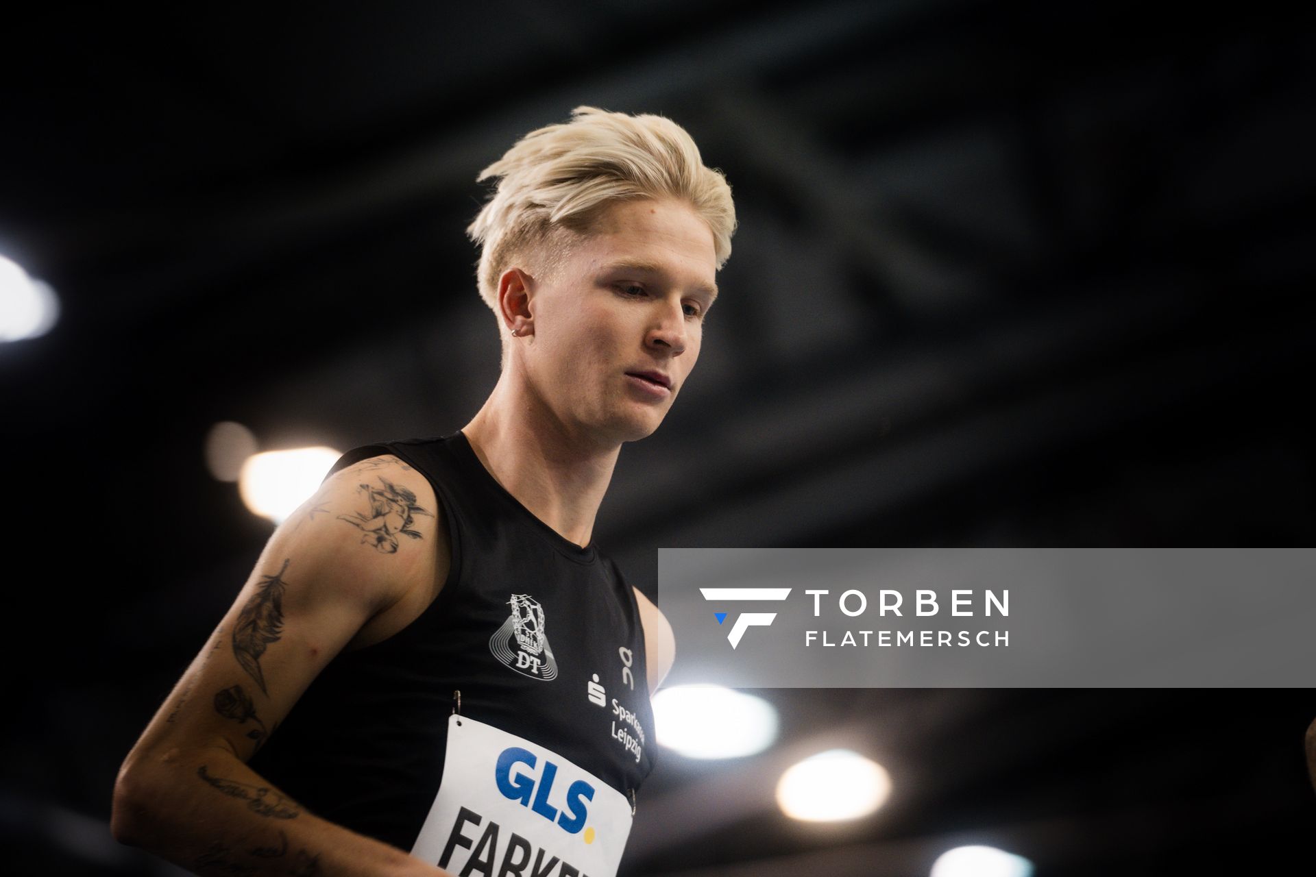 Robert Farken (SC DHfK Leipzig e.V.) am 18.02.2024 während den 71. Deutschen Leichtathletik-Hallenmeisterschaften in der QUARTERBACK Immobilien ARENA in Leipzig