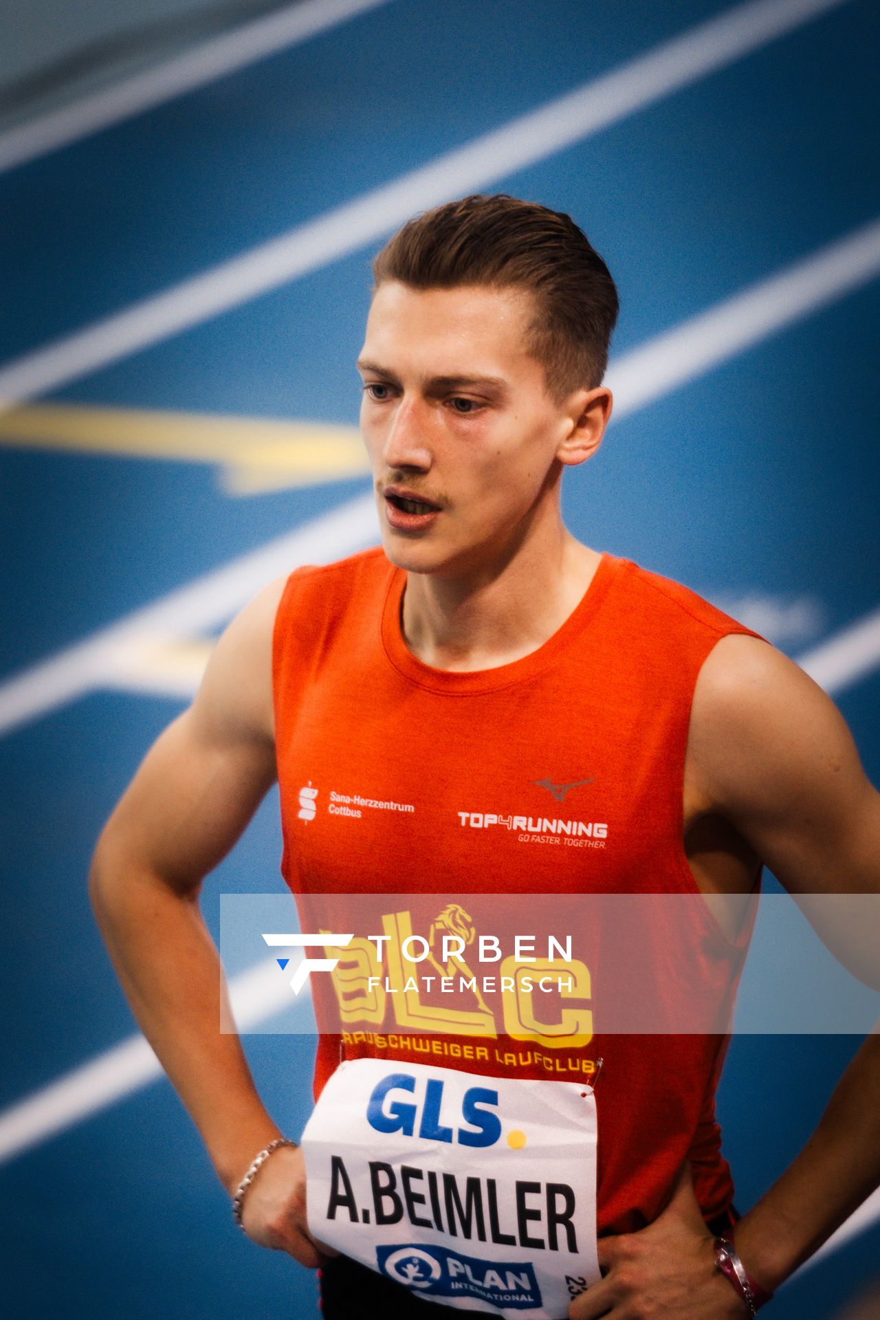 Artur Beimler (Braunschweiger Laufclub) am 18.02.2024 während den 71. Deutschen Leichtathletik-Hallenmeisterschaften in der QUARTERBACK Immobilien ARENA in Leipzig