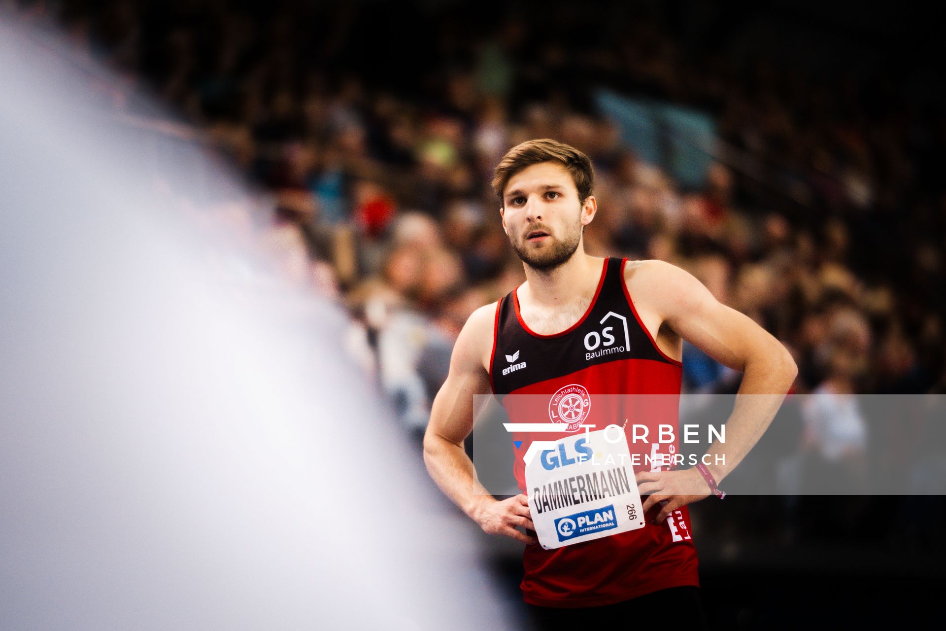 Fabian Dammermann (LG Osnabrück) am 18.02.2024 während den 71. Deutschen Leichtathletik-Hallenmeisterschaften in der QUARTERBACK Immobilien ARENA in Leipzig