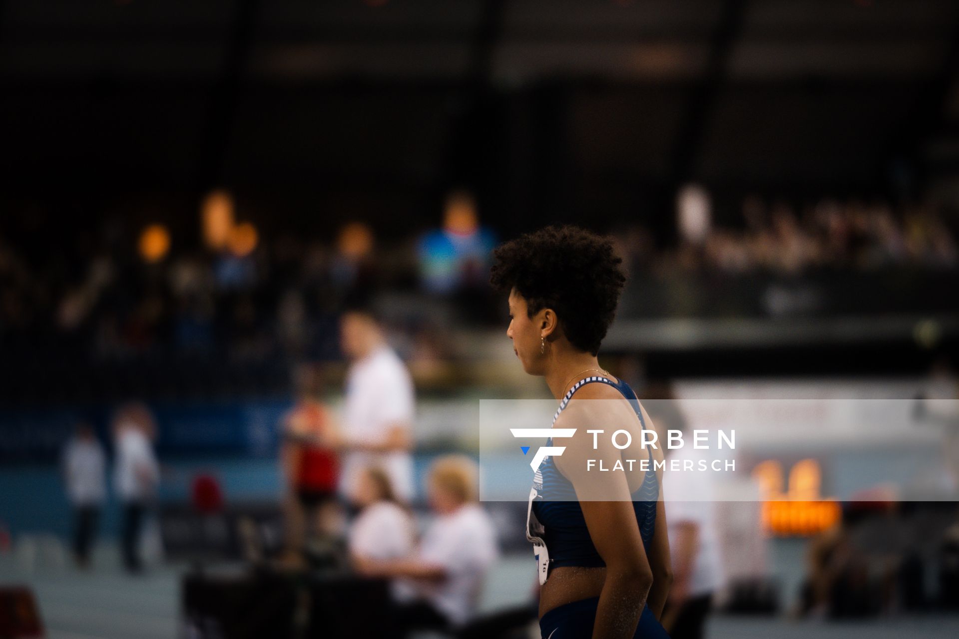 Malaika Mihambo (LG Kurpfalz) im Weitsprung am 18.02.2024 während den 71. Deutschen Leichtathletik-Hallenmeisterschaften in der QUARTERBACK Immobilien ARENA in Leipzig