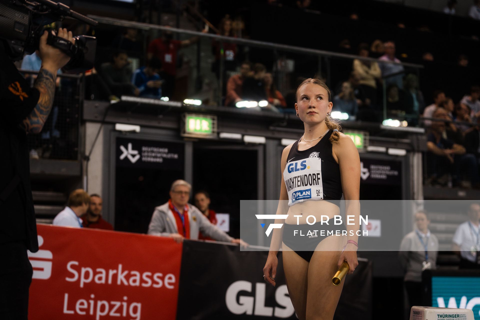 Jule Wachtendorf (Hannover 96) am 18.02.2024 während den 71. Deutschen Leichtathletik-Hallenmeisterschaften in der QUARTERBACK Immobilien ARENA in Leipzig