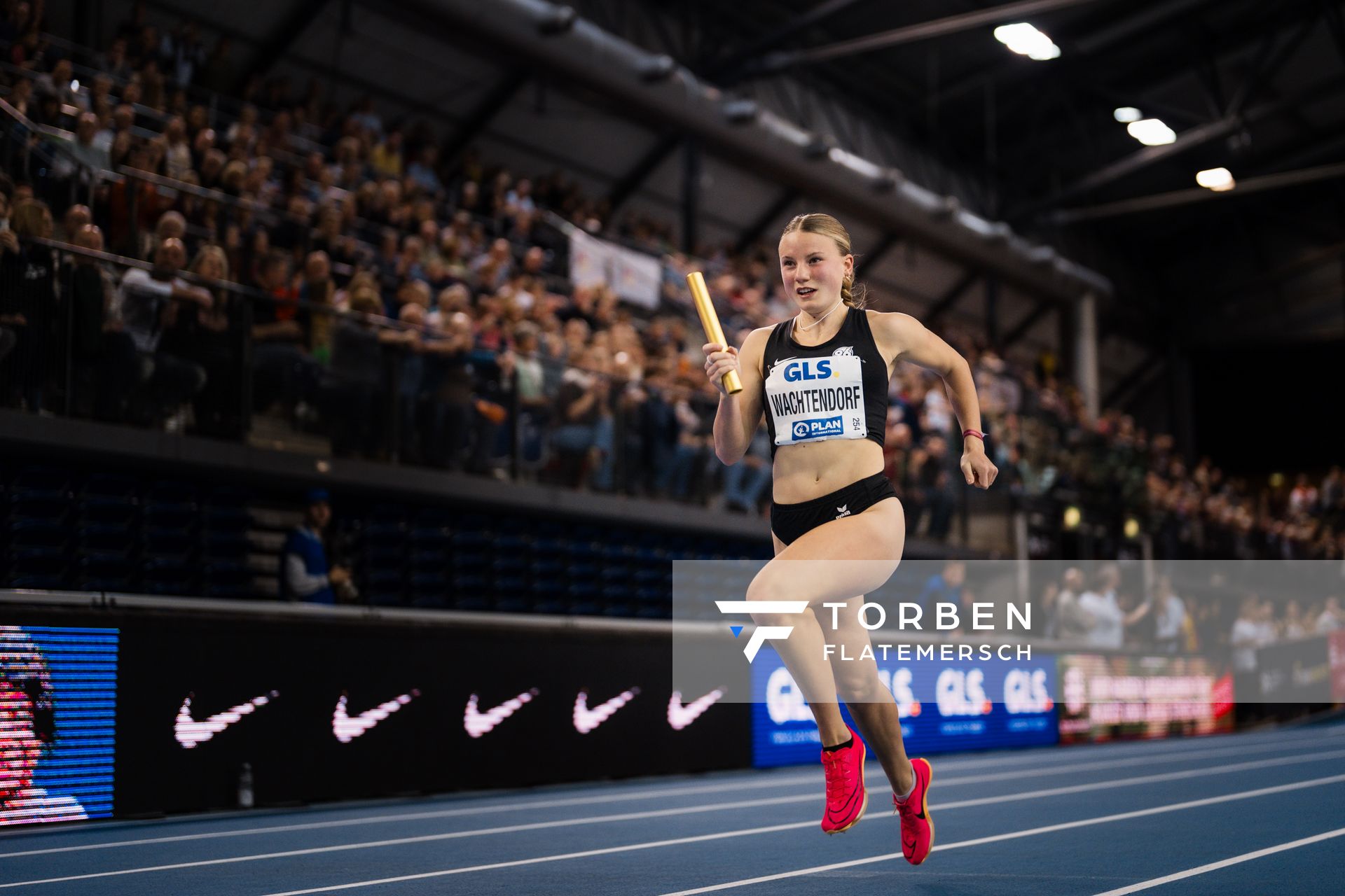 Jule Wachtendorf (Hannover 96) am 18.02.2024 während den 71. Deutschen Leichtathletik-Hallenmeisterschaften in der QUARTERBACK Immobilien ARENA in Leipzig