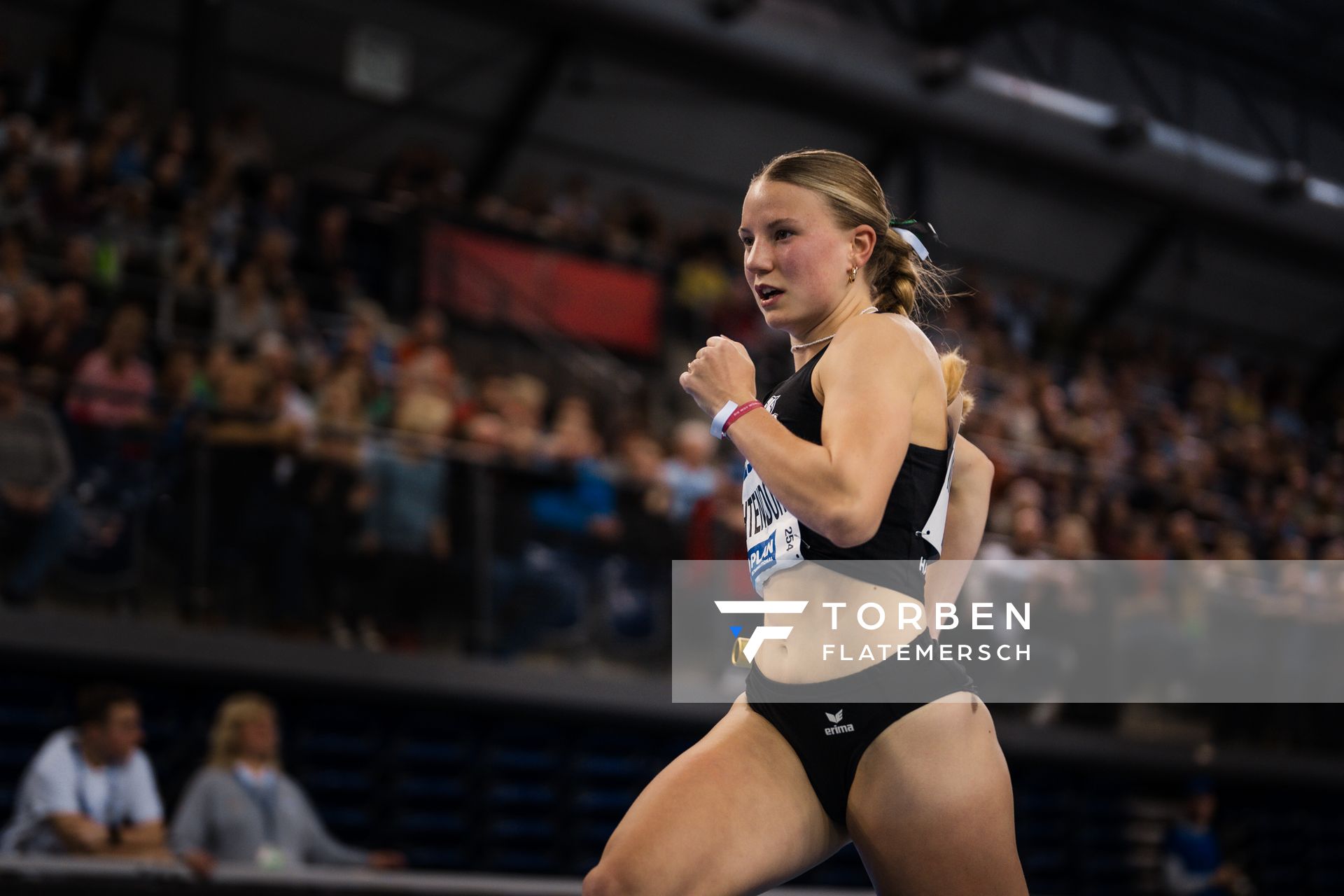 Jule Wachtendorf (Hannover 96) am 18.02.2024 während den 71. Deutschen Leichtathletik-Hallenmeisterschaften in der QUARTERBACK Immobilien ARENA in Leipzig