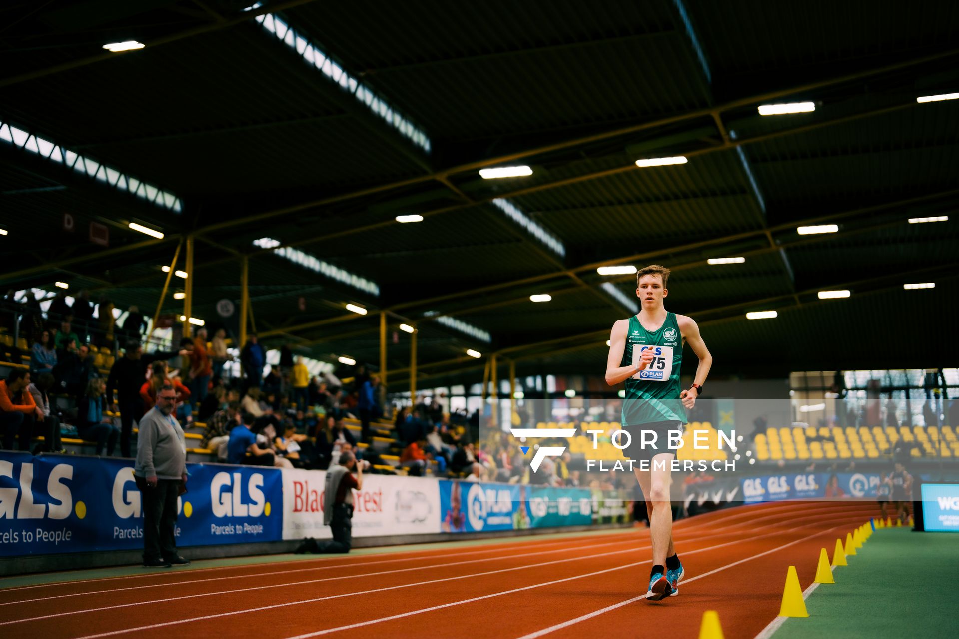 Nick Joel Richardt (SV Halle) waehrend der 55. Deutsche Jugend-Hallenmeisterschaften U20 am 24.02.2024 in der Helmut-Körnig-Halle in Dortmund