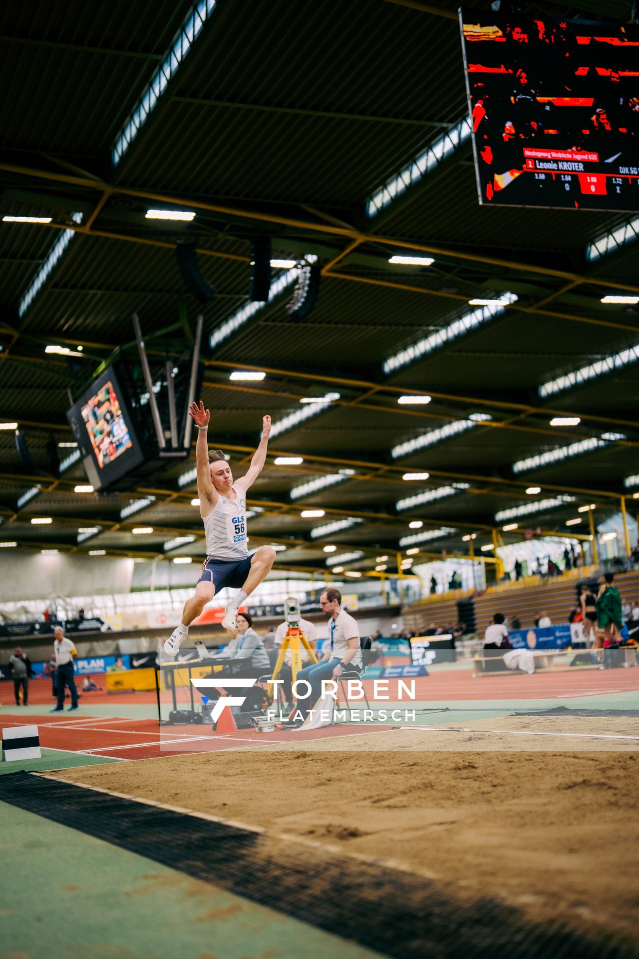 Amadeus Gräber (SV Leonardo-da-Vinci Nauen) waehrend der 55. Deutsche Jugend-Hallenmeisterschaften U20 am 25.02.2024 in der Helmut-Körnig-Halle in Dortmund