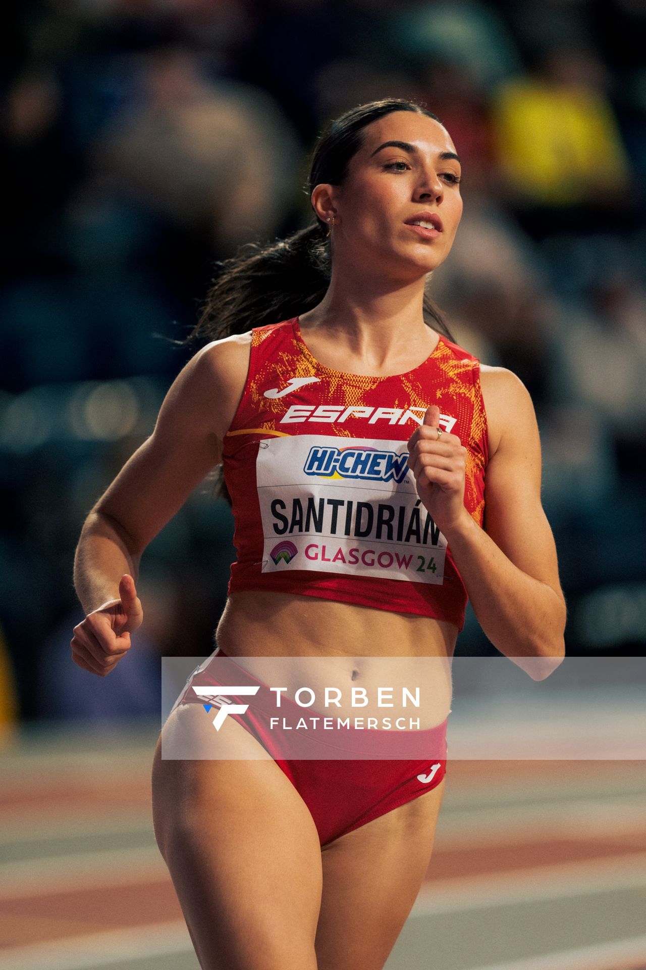 Eva Santidrian (ESP/Spain) am 01.03.2024 bei den World Athletics Indoor Championships in Glasgow (Schottland / Vereinigtes Königreich)