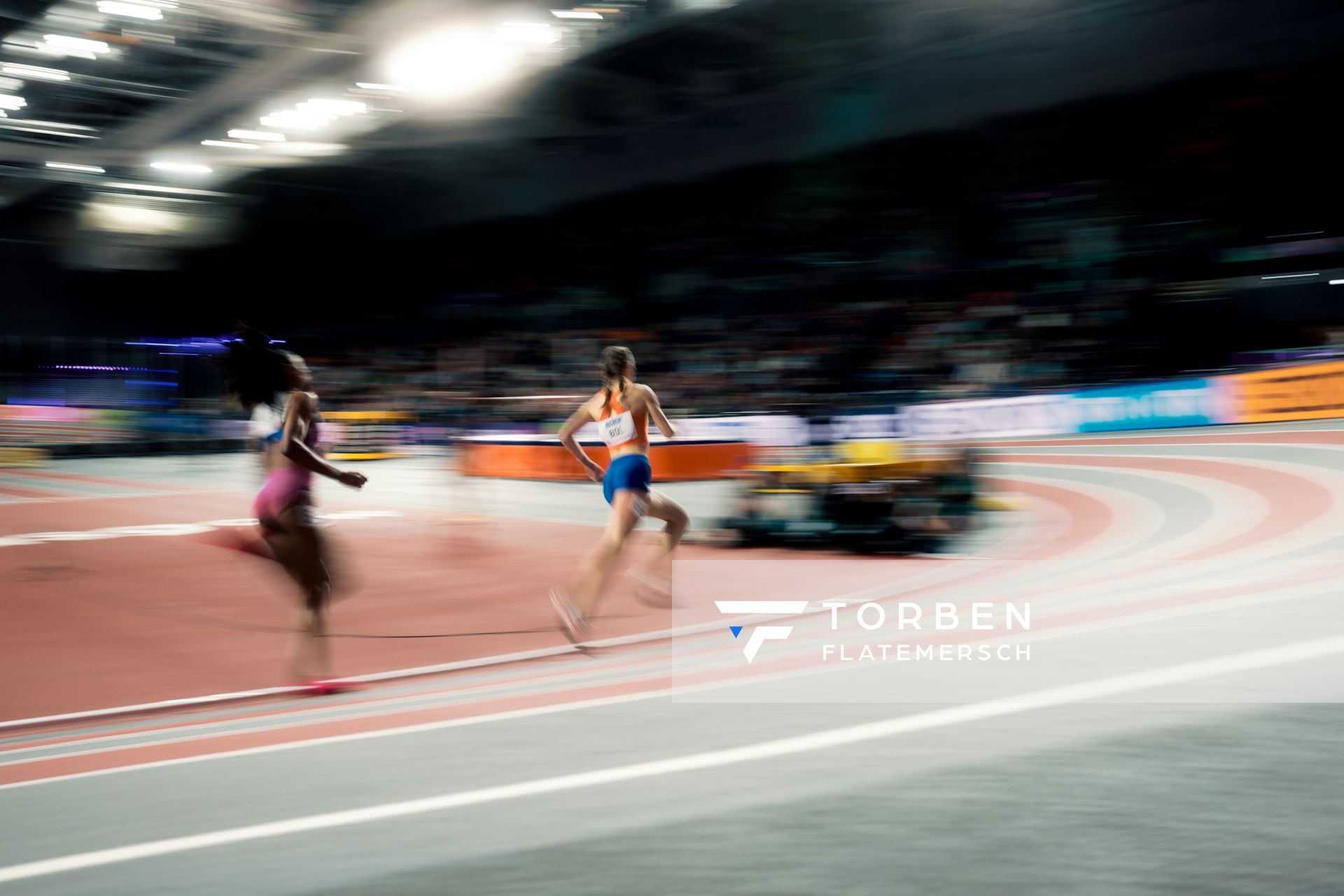 Femke Bol (NED/NEtherlands) im 400m Vorlauf am 01.03.2024 bei den World Athletics Indoor Championships in Glasgow (Schottland / Vereinigtes Königreich)