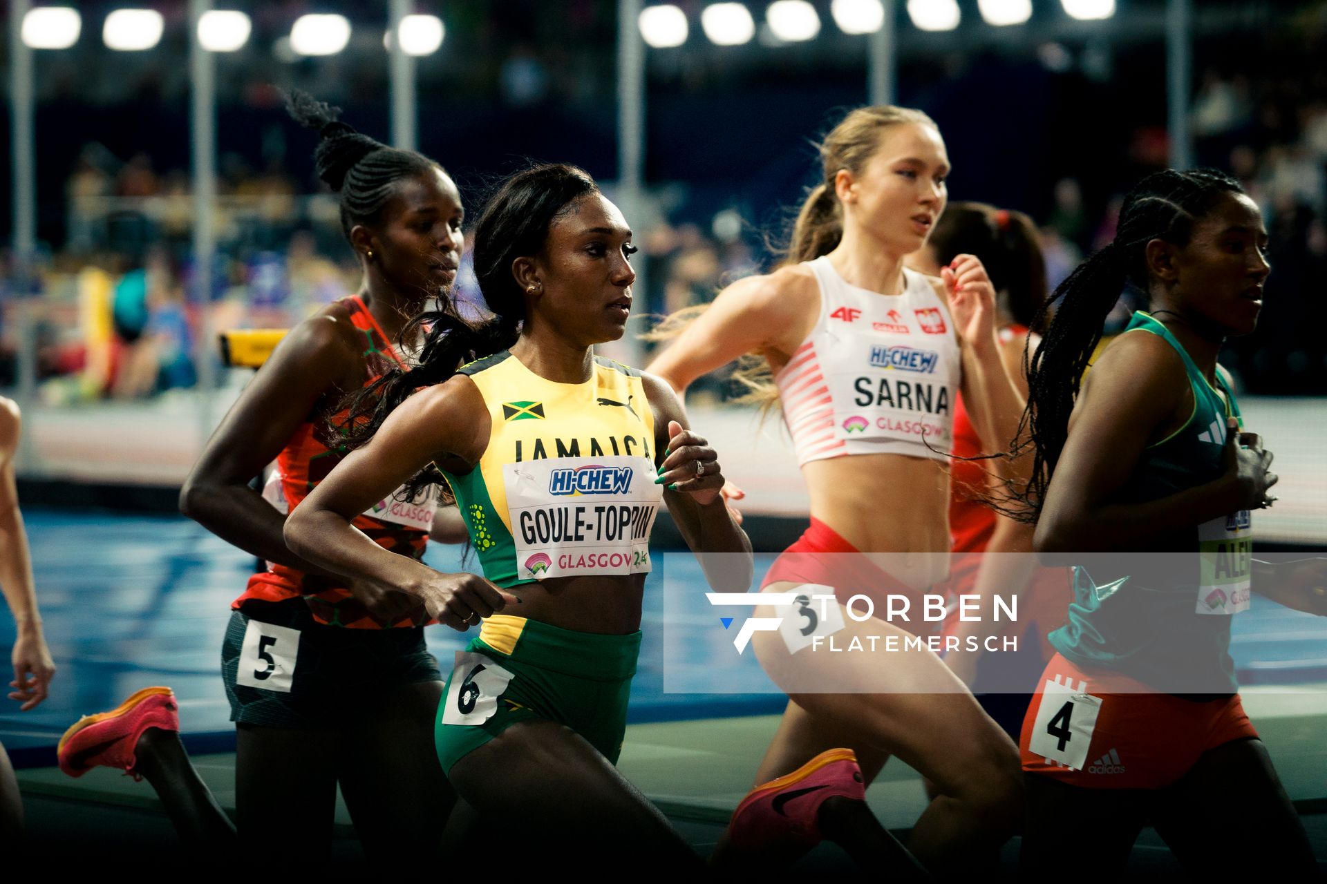 Natoya Goule-Toppin (JAM/Jamaica) am 01.03.2024 bei den World Athletics Indoor Championships in Glasgow (Schottland / Vereinigtes Königreich)